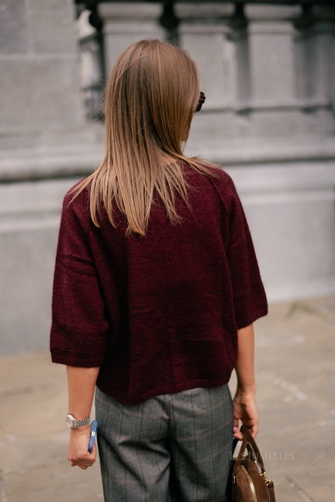 Marine mohair jumper burgundy