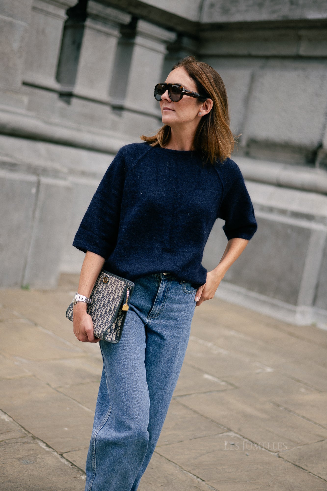 Marine mohair jumper navy
