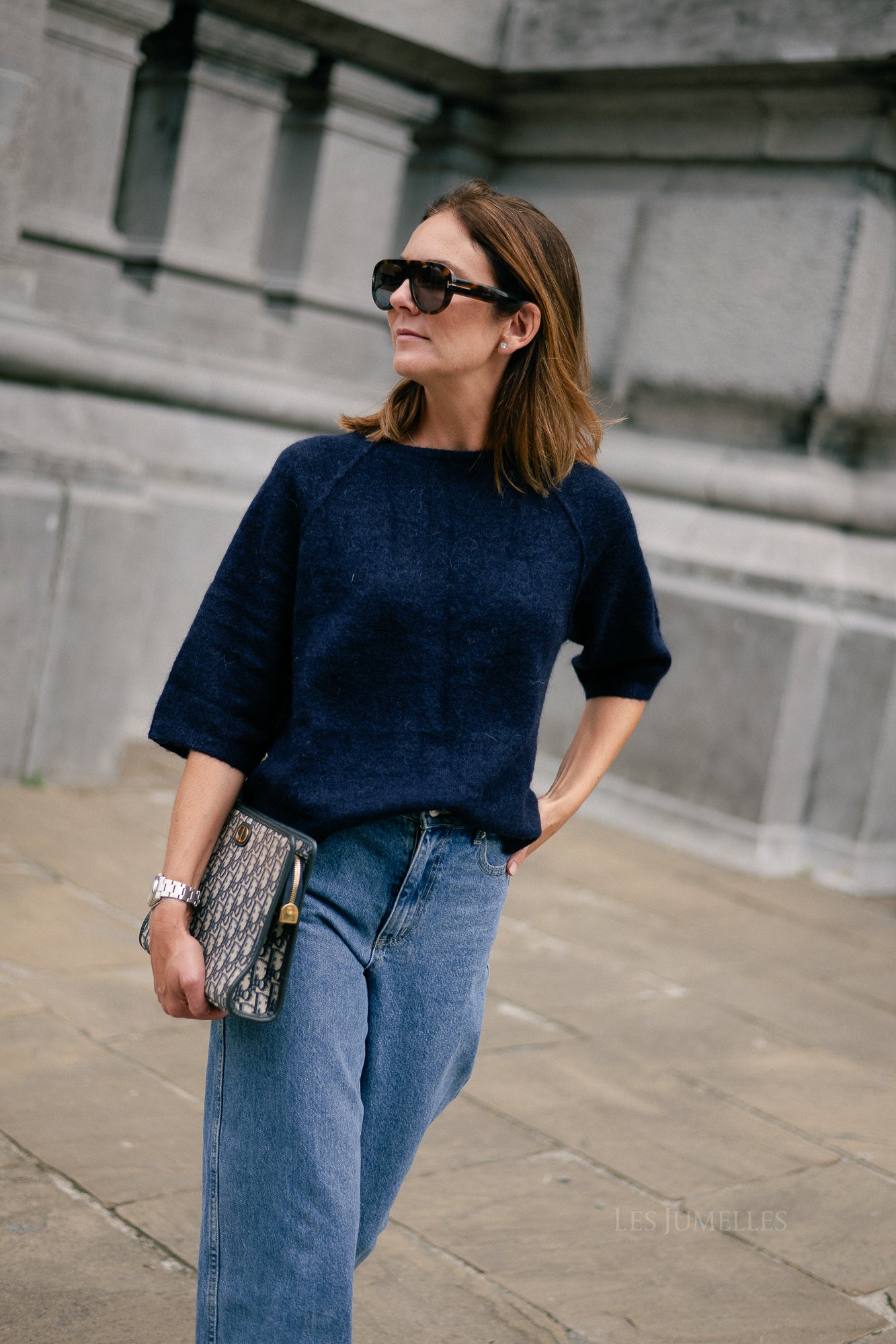 Marine mohair jumper navy