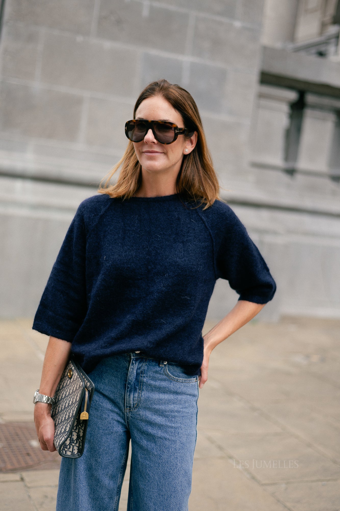 Marine mohair jumper navy