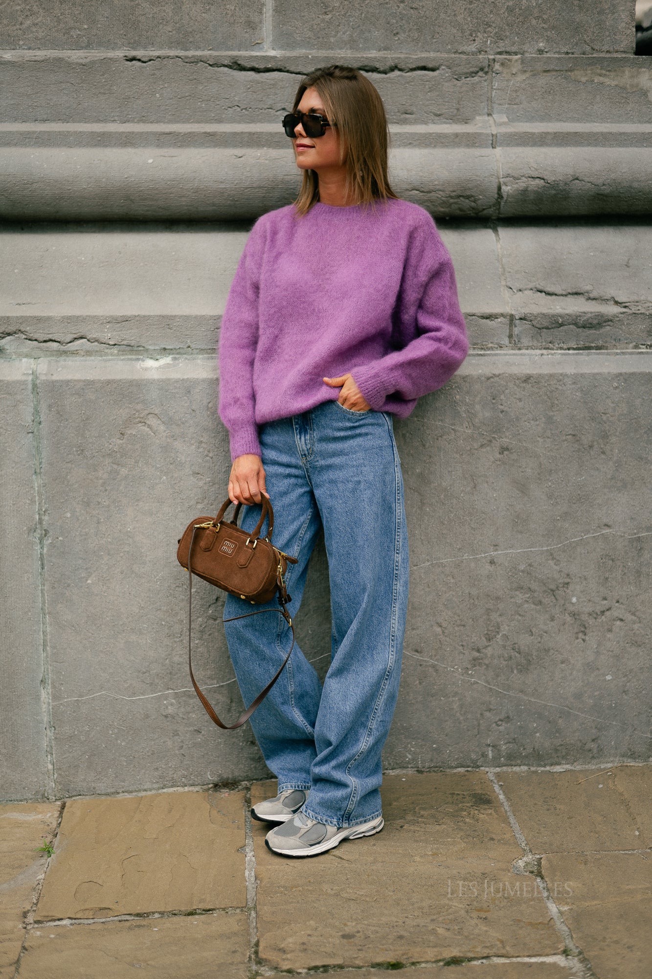 Jenna LS knitted jumper mauve