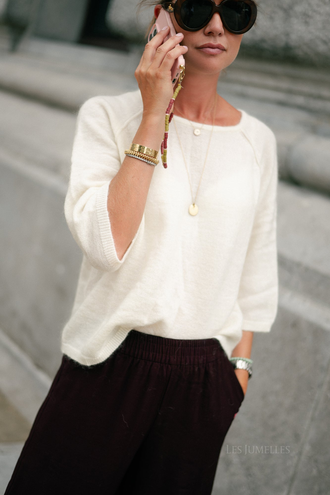 Marine mohair jumper ecru