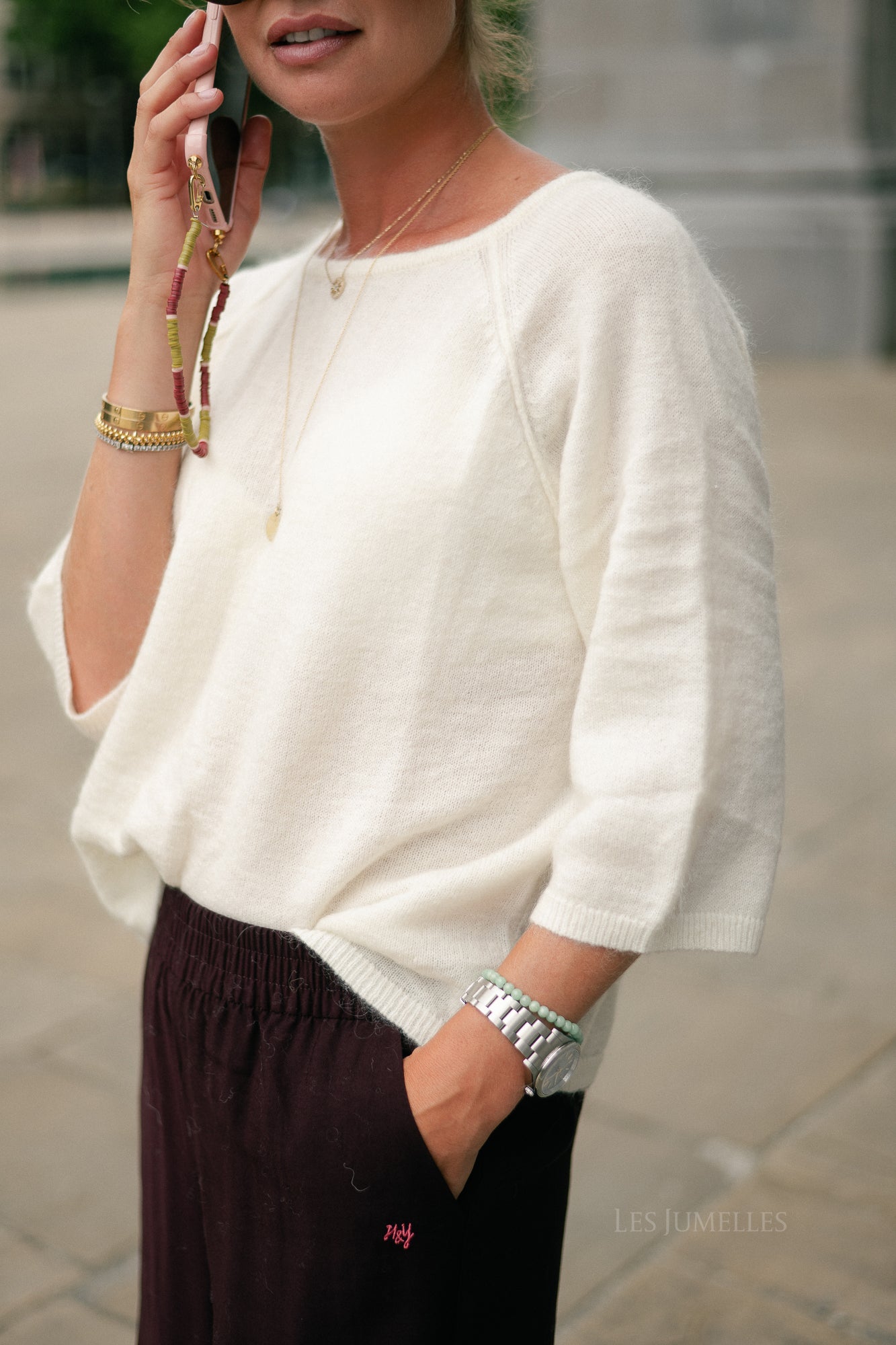 Marine mohair jumper ecru