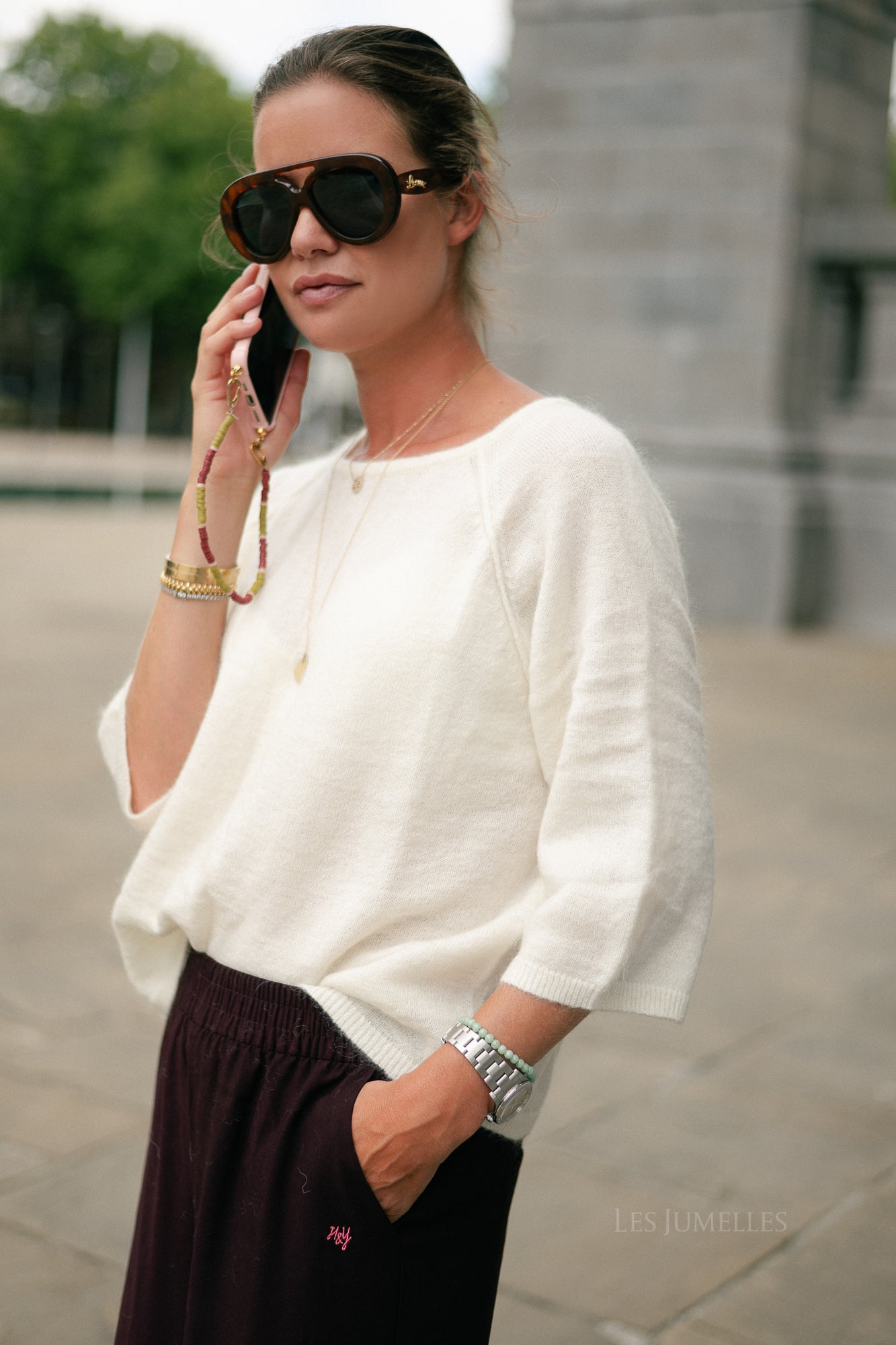 Marine mohair jumper ecru