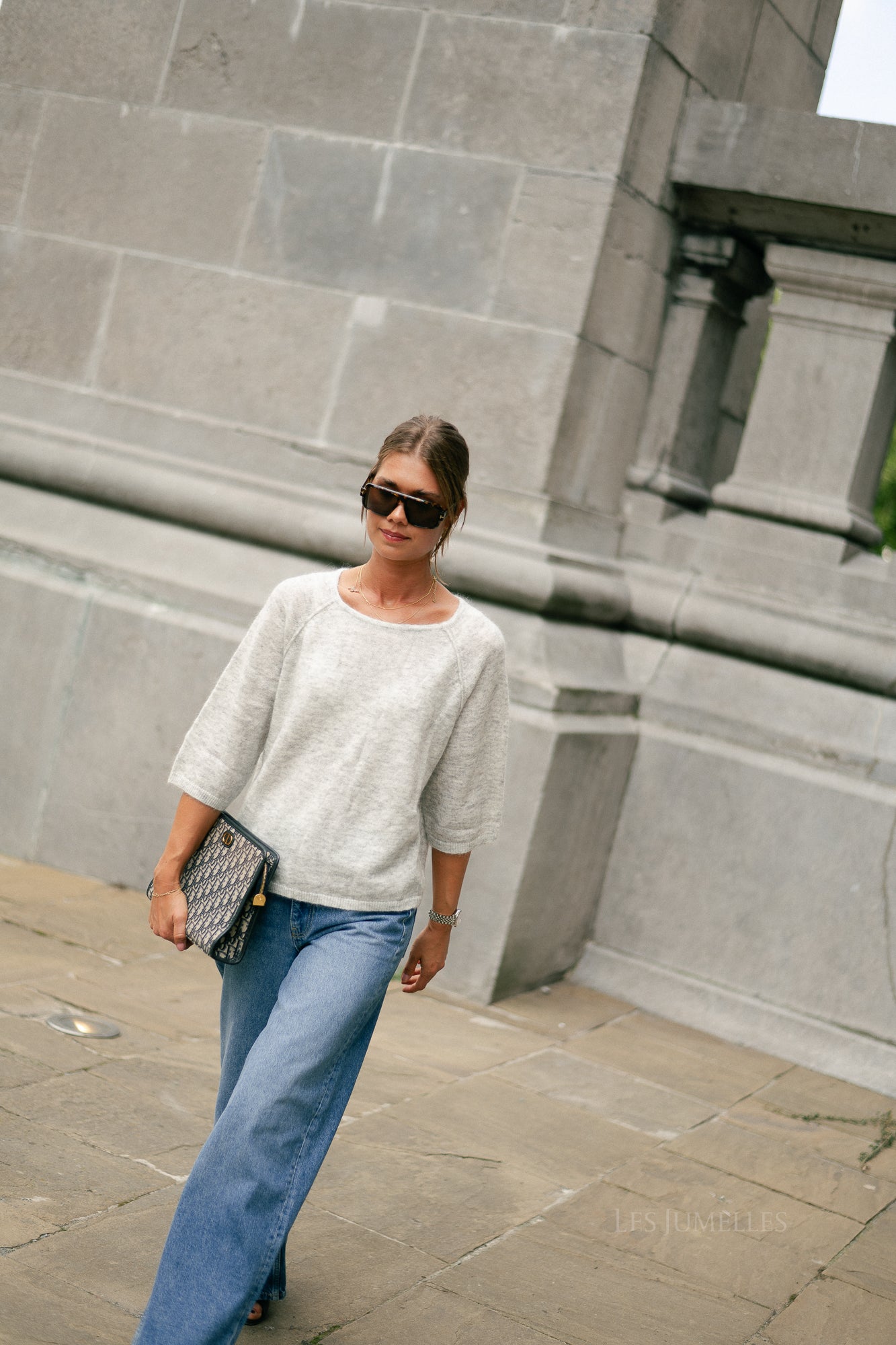 Marine mohair jumper light grey