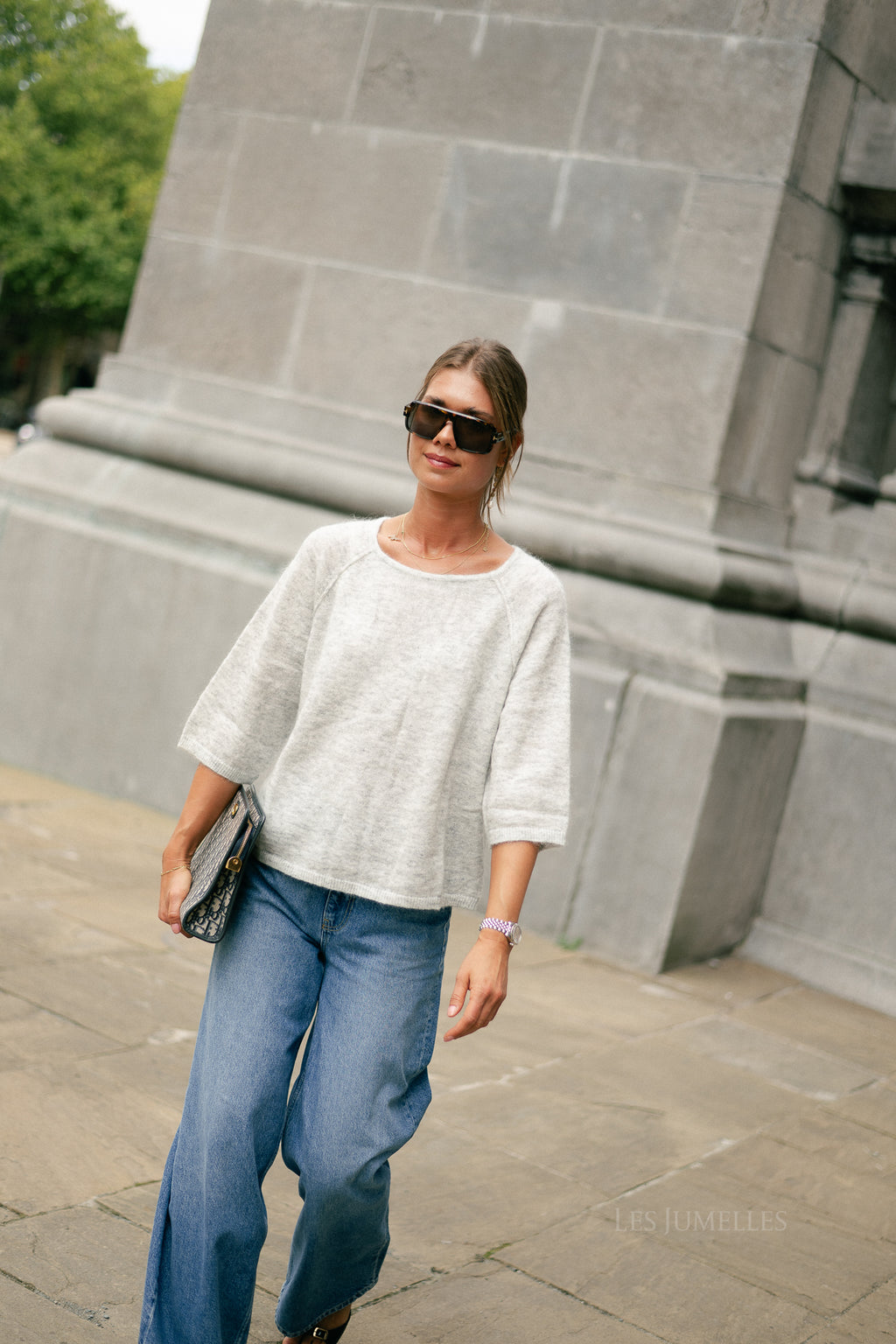 Marine mohair jumper light grey