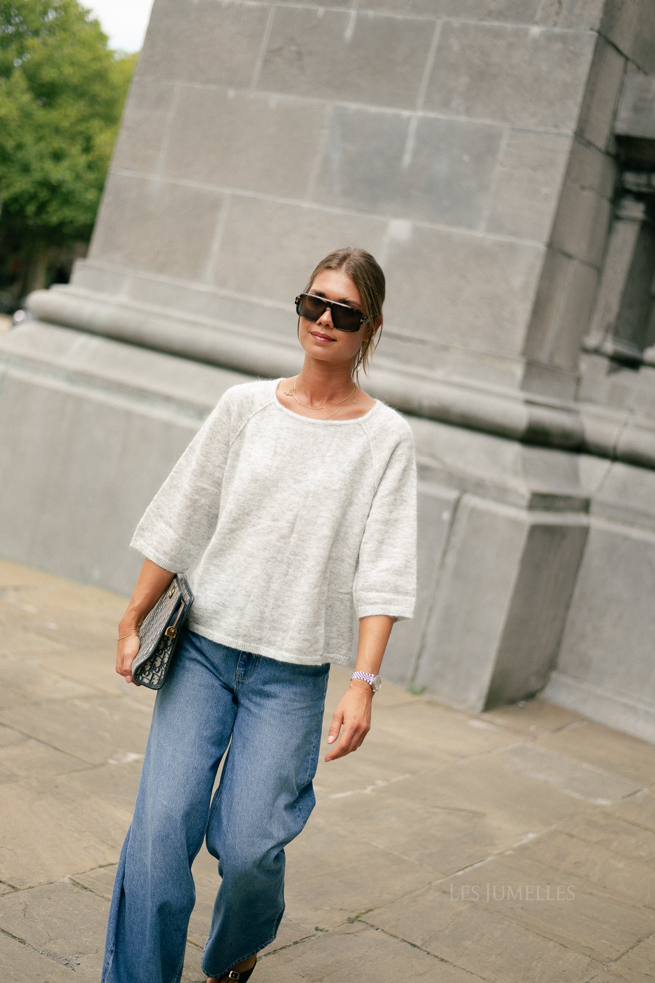 Marine mohair jumper light grey