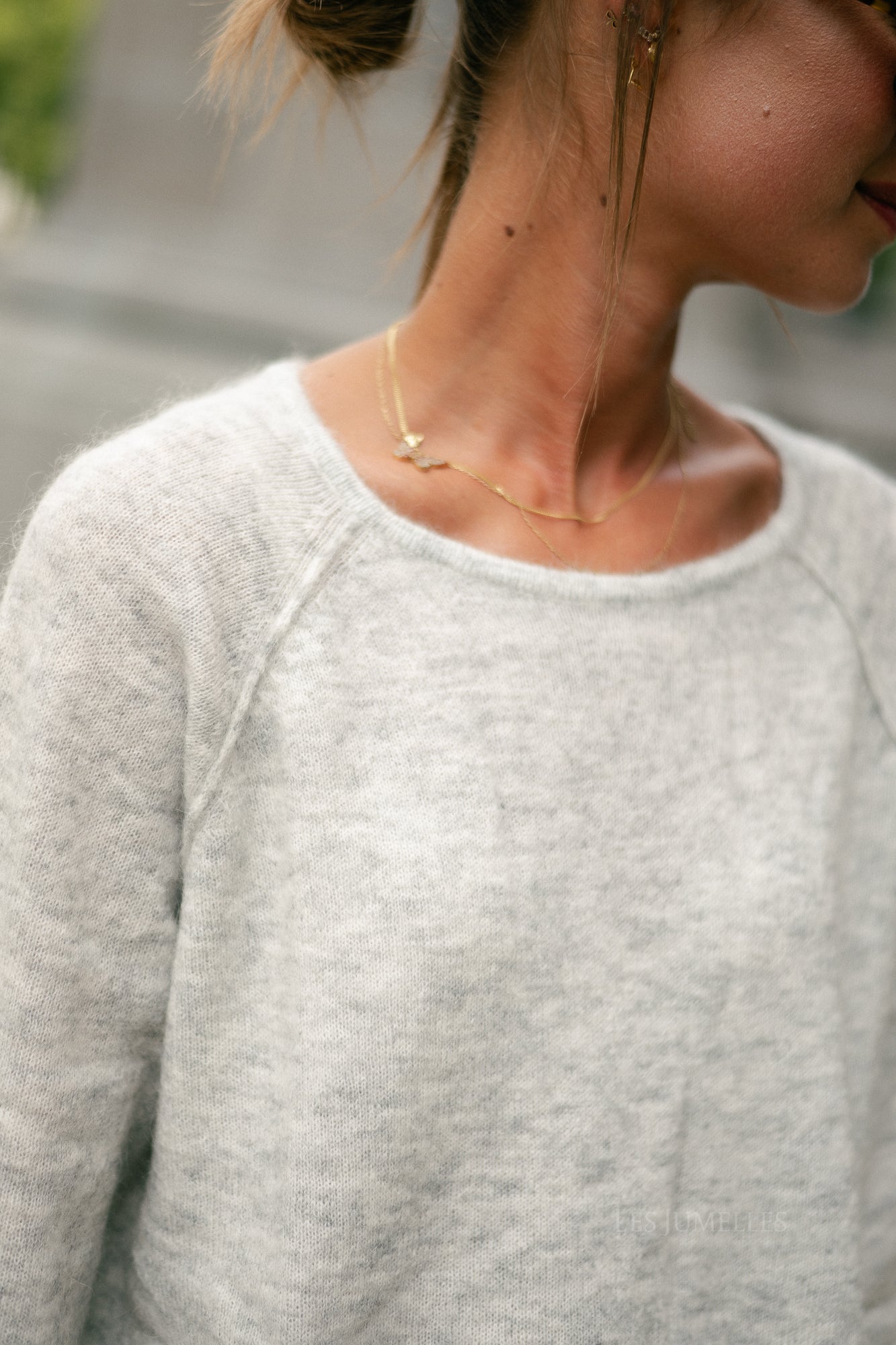 Marine mohair jumper light grey