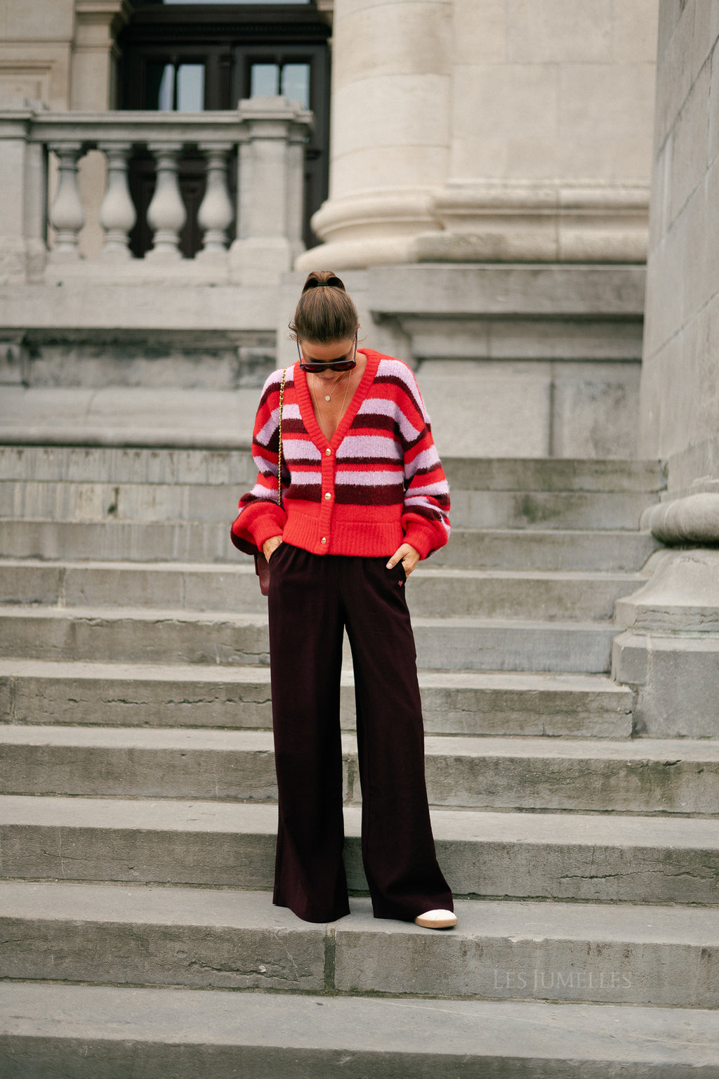 Noor cardigan stripe multi lila love