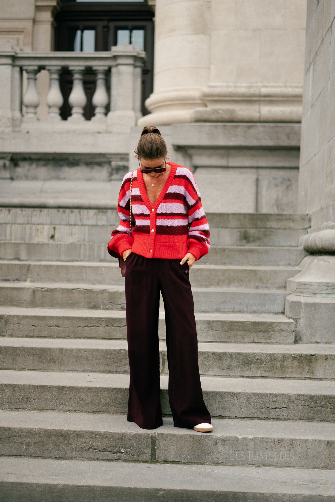 Noor cardigan stripe multi lila love