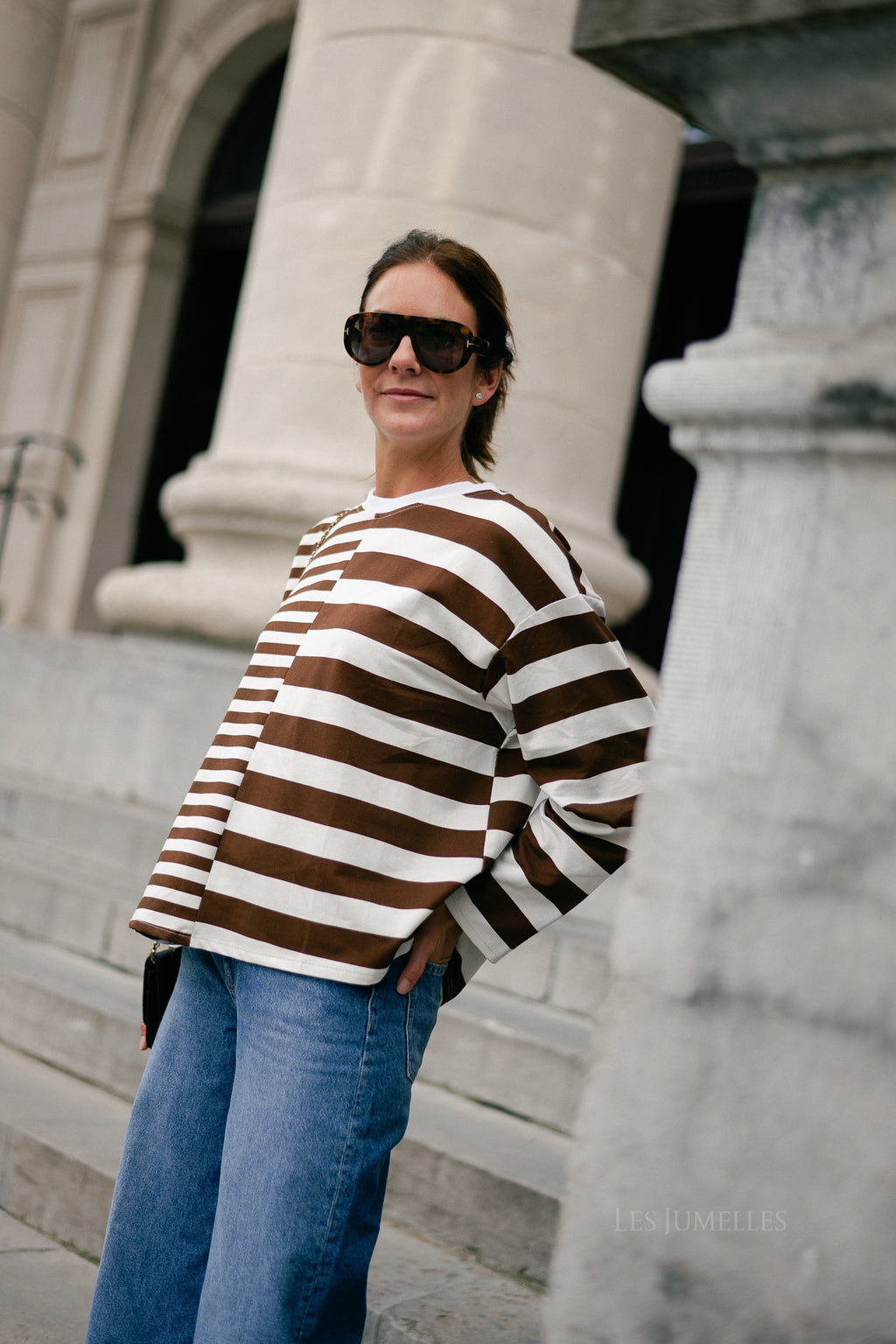 Teonna striped longsleeve brown
