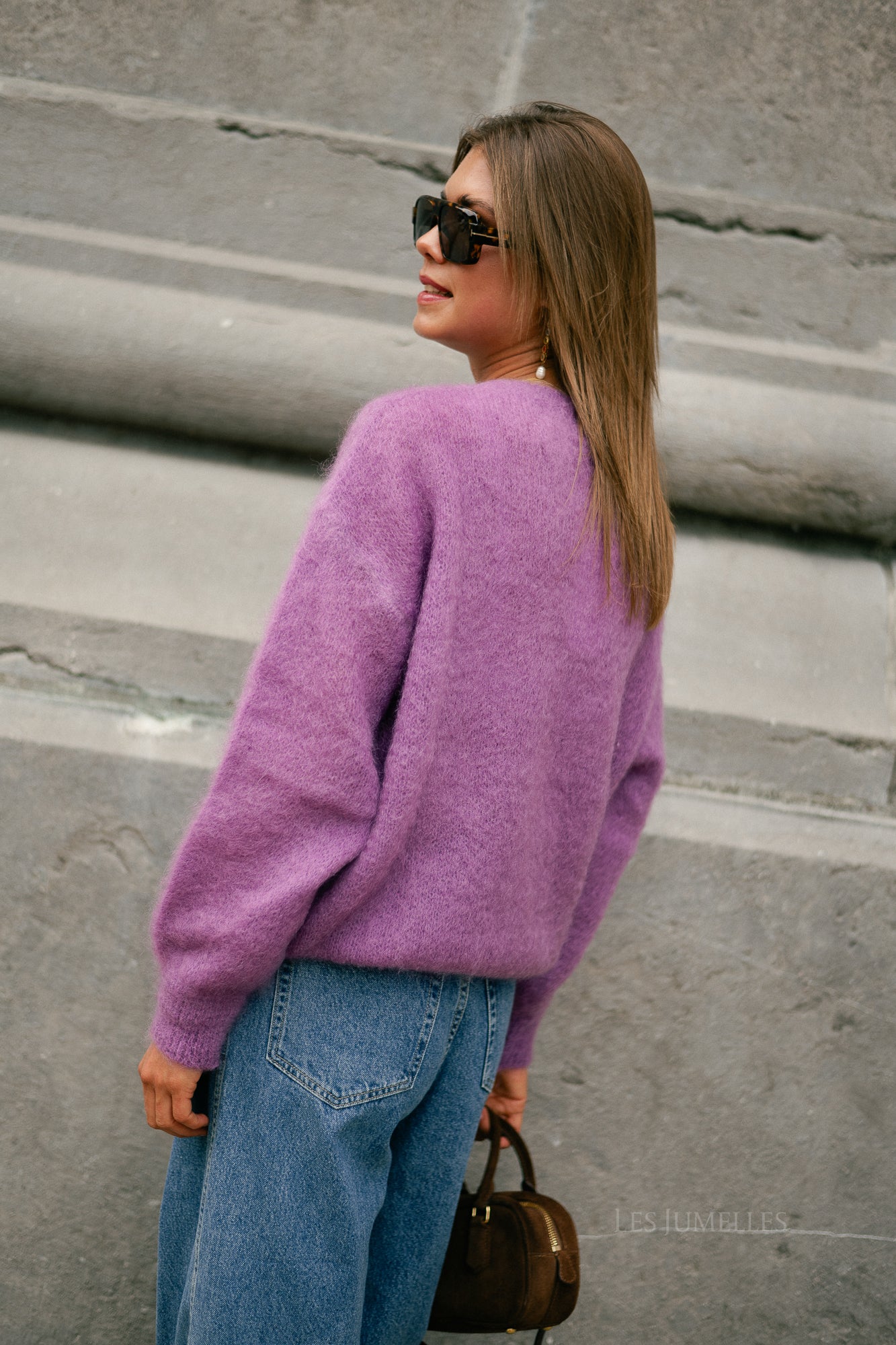 Jenna LS knitted jumper mauve