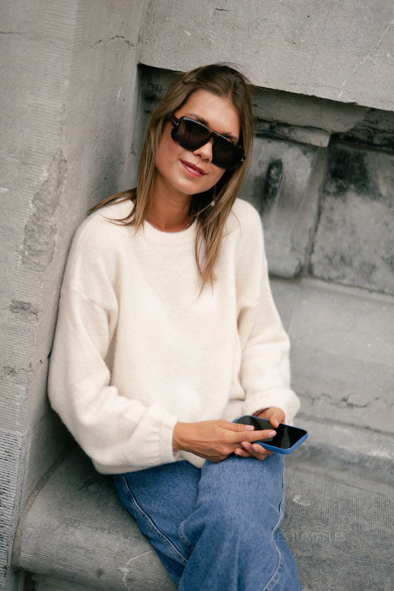 Morgane LS knitted jumper ecru