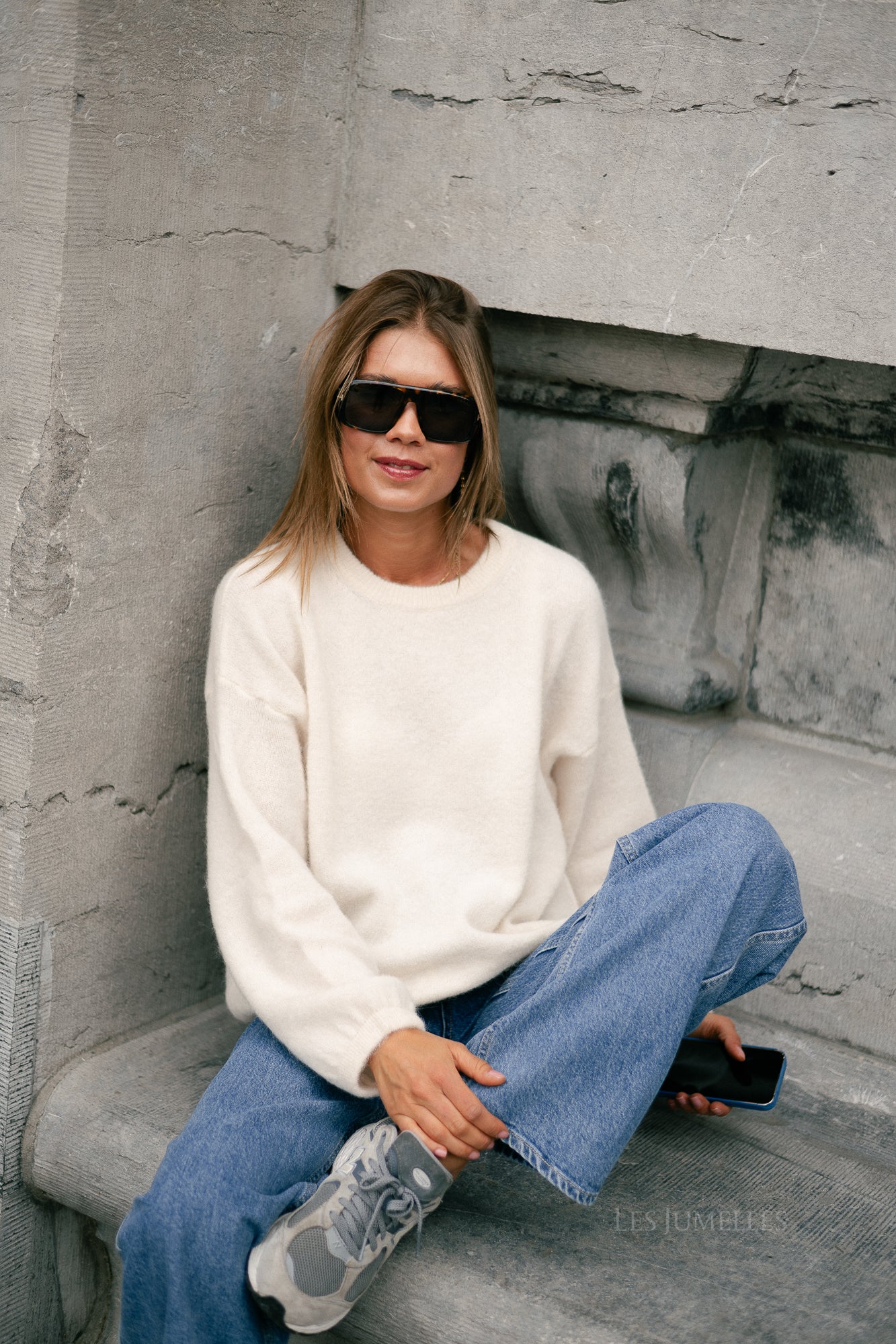 Morgane LS knitted jumper ecru