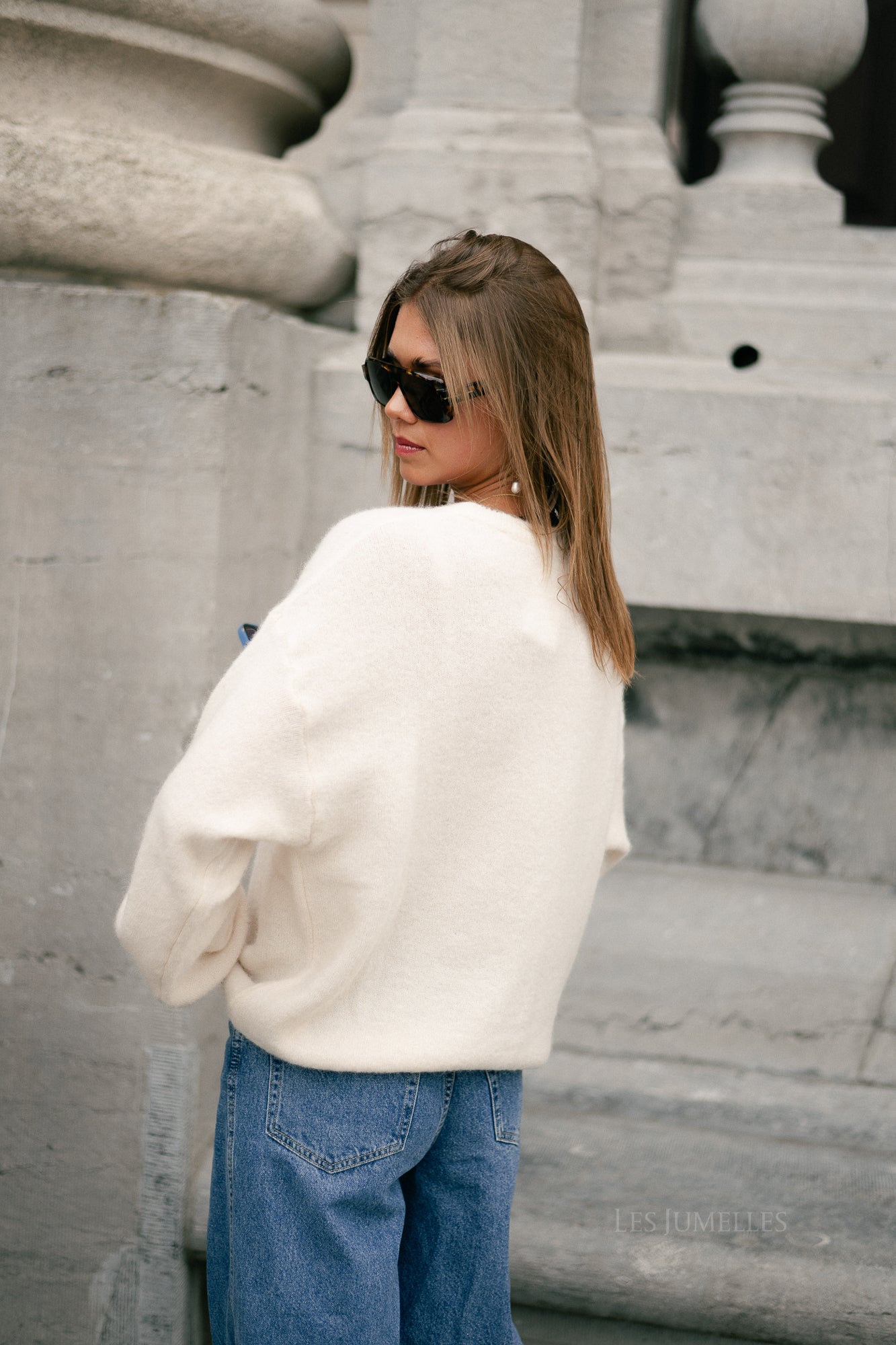Morgane LS knitted jumper ecru