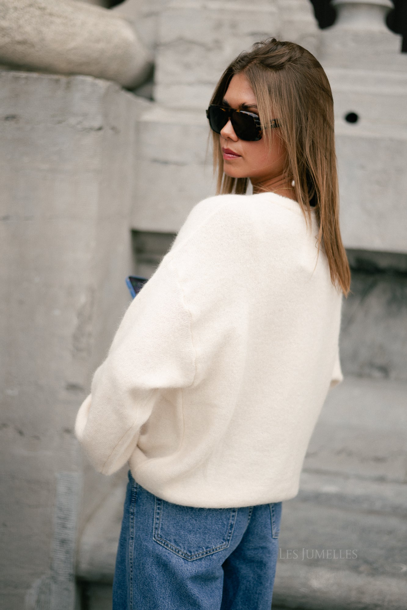 Morgane LS knitted jumper ecru