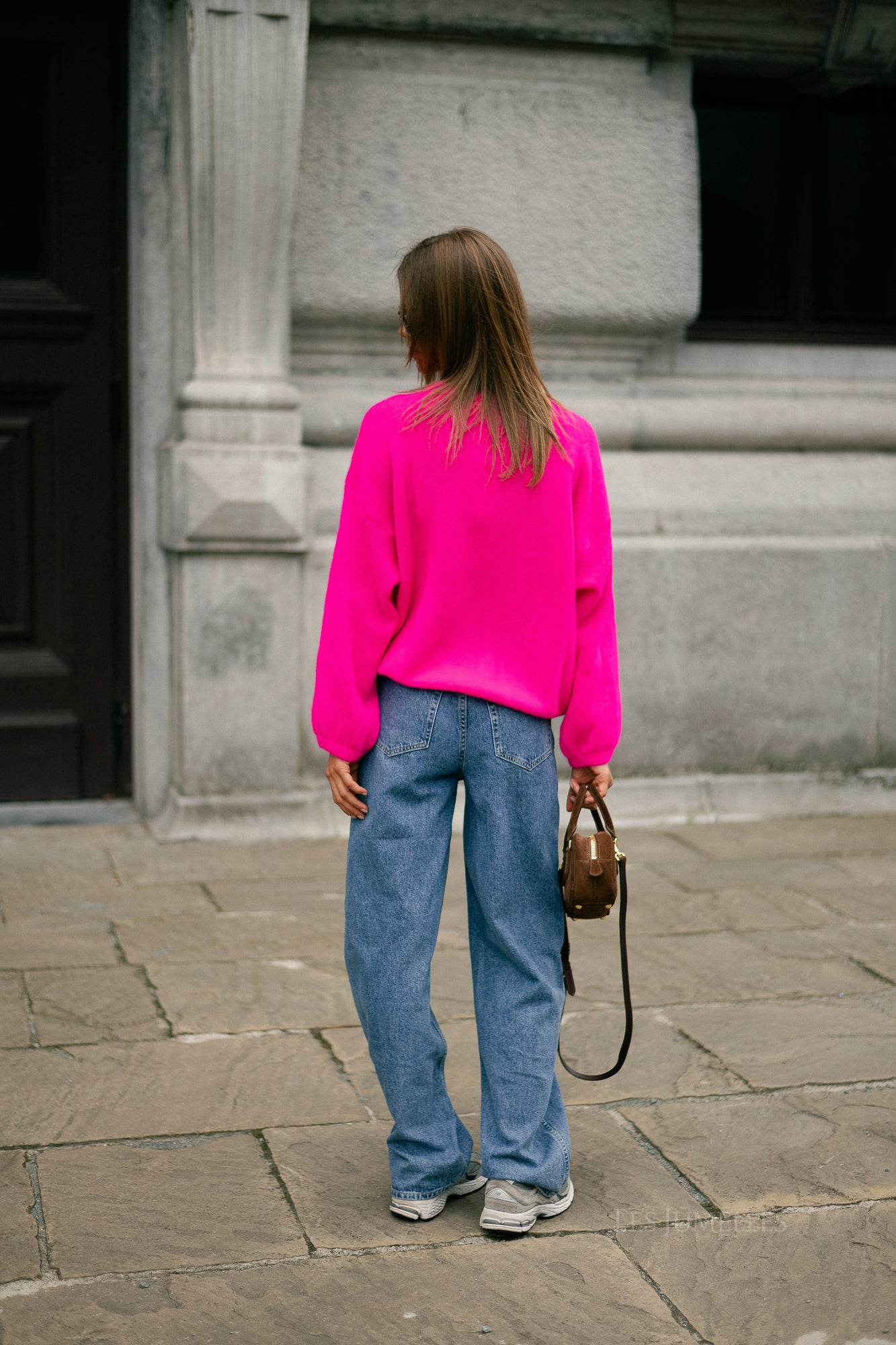 Morgane LS knitted jumper neon pink