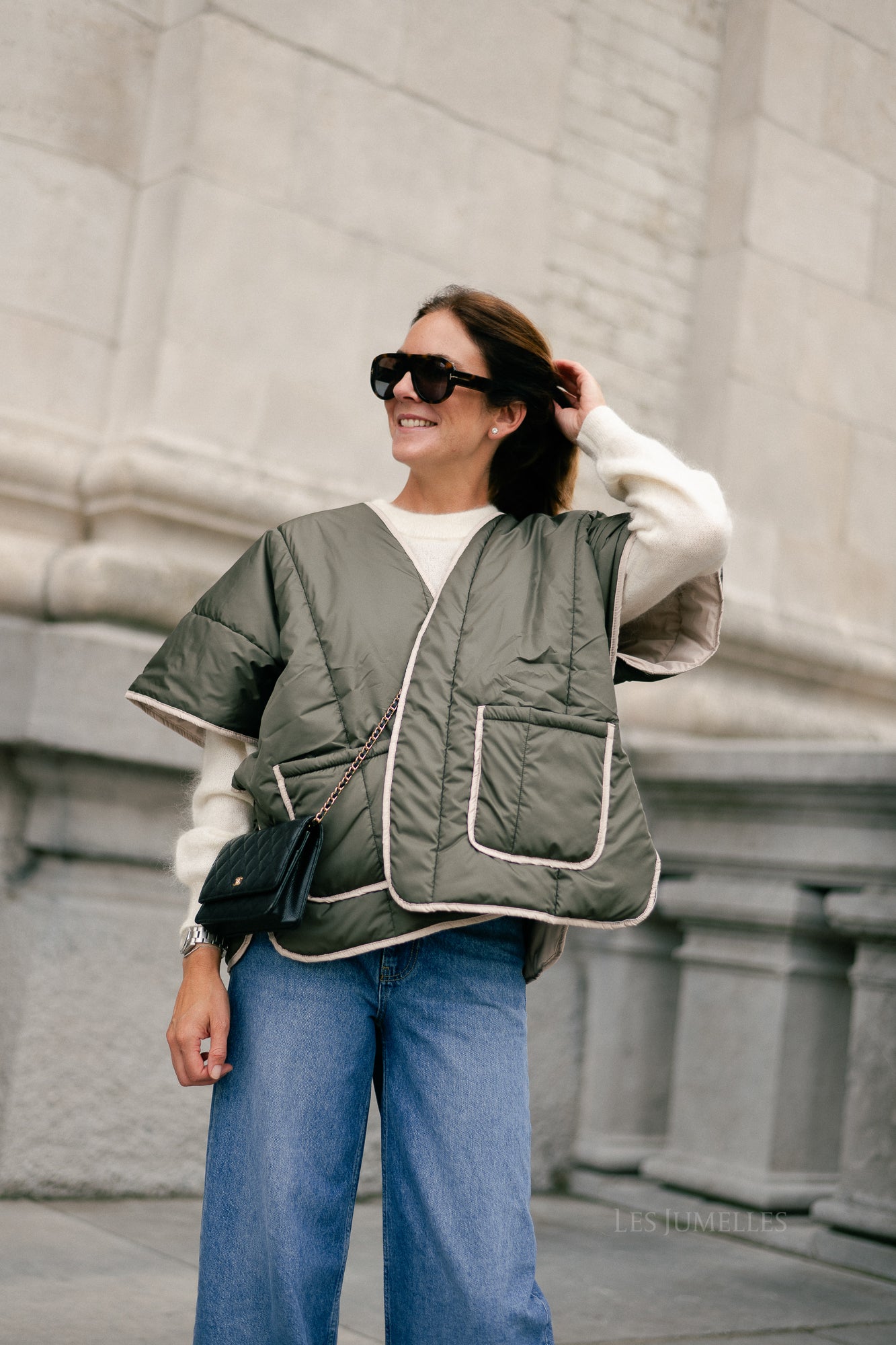 Aline cape khaki/beige