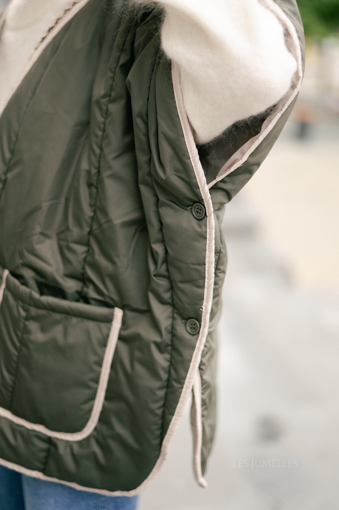 Aline cape khaki/beige
