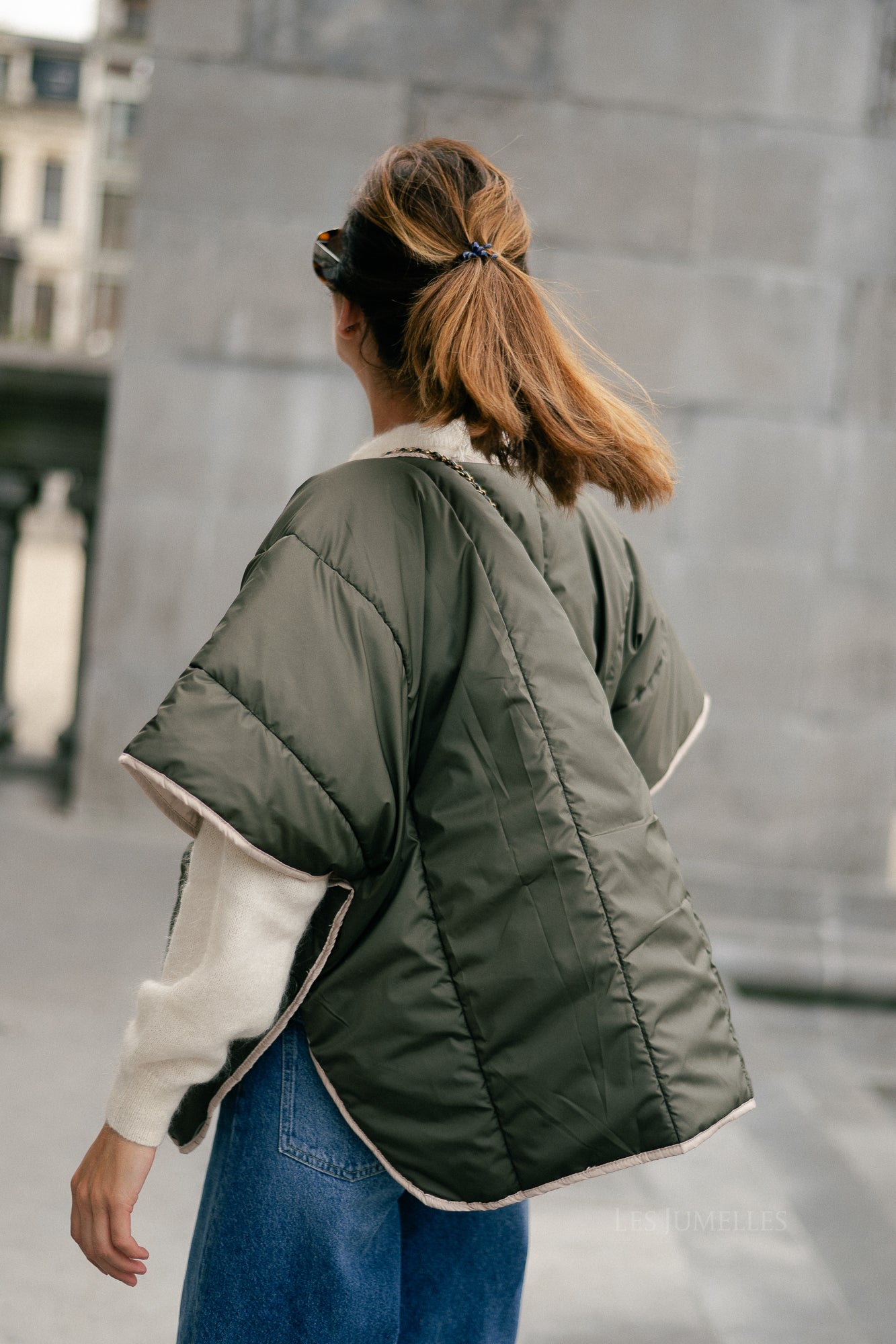 Aline cape khaki/beige