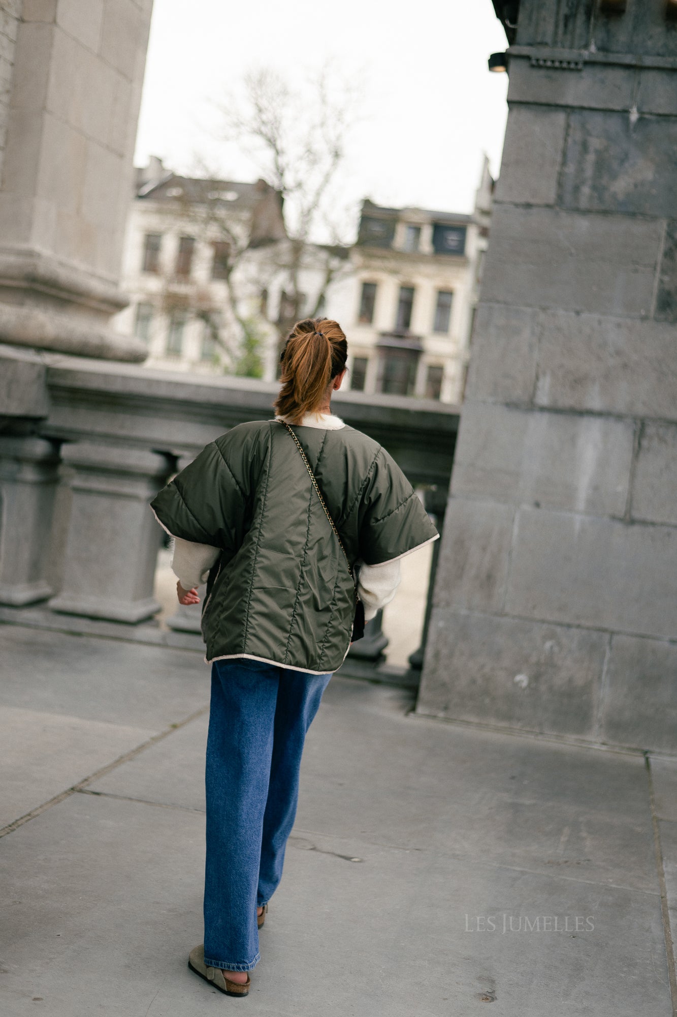 Aline cape khaki/beige