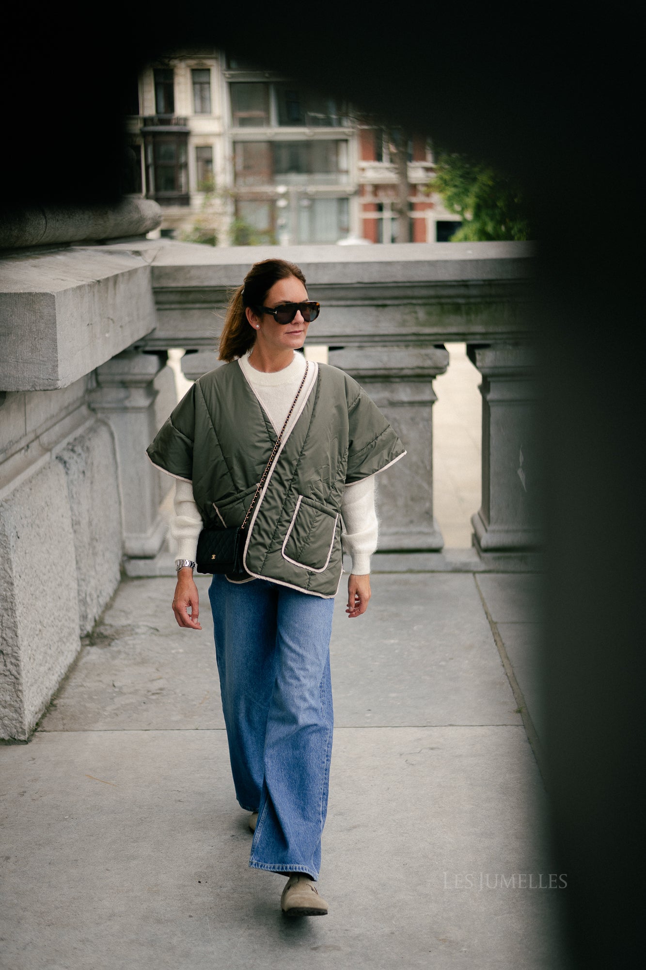 Aline cape khaki/beige