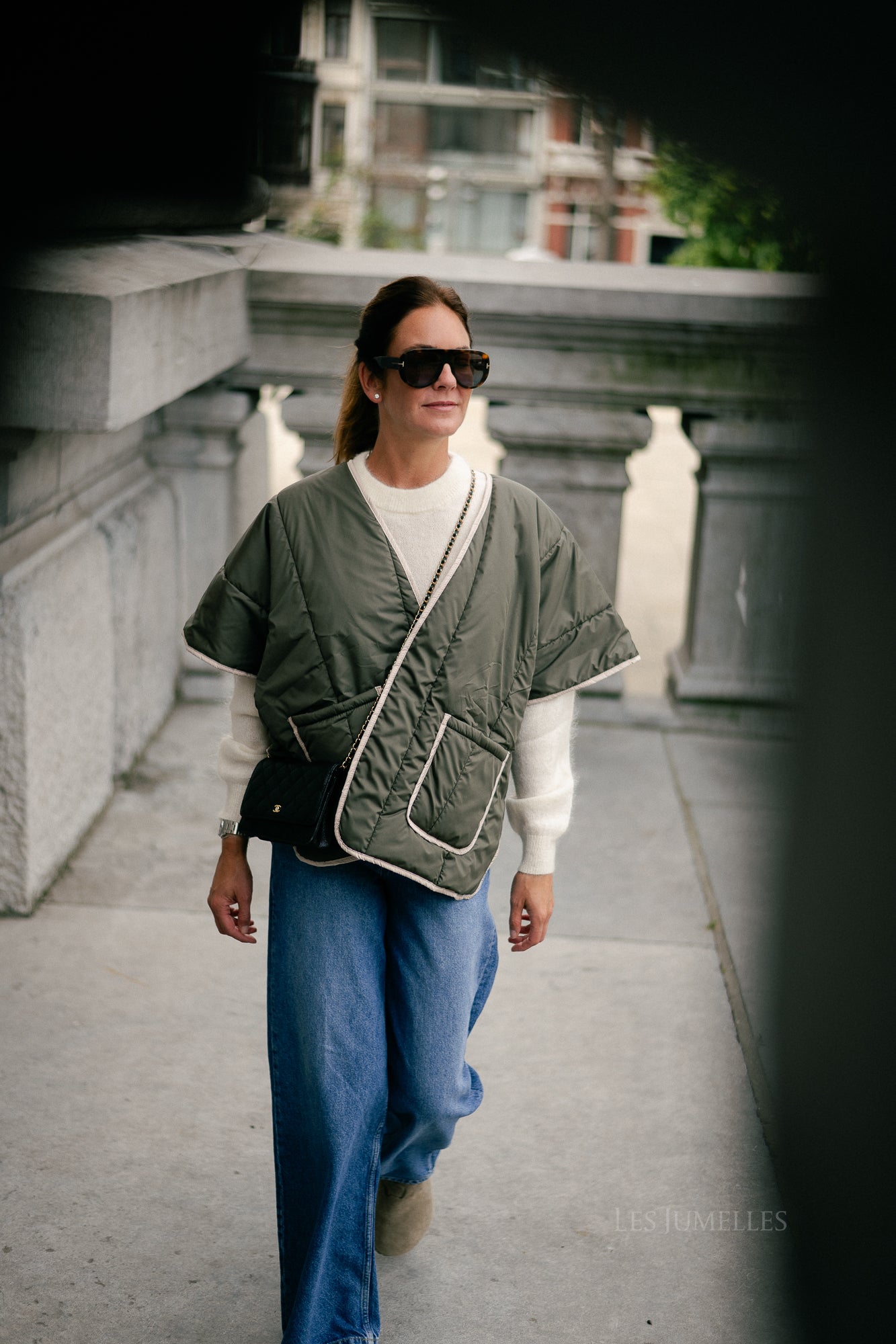 Aline cape khaki/beige