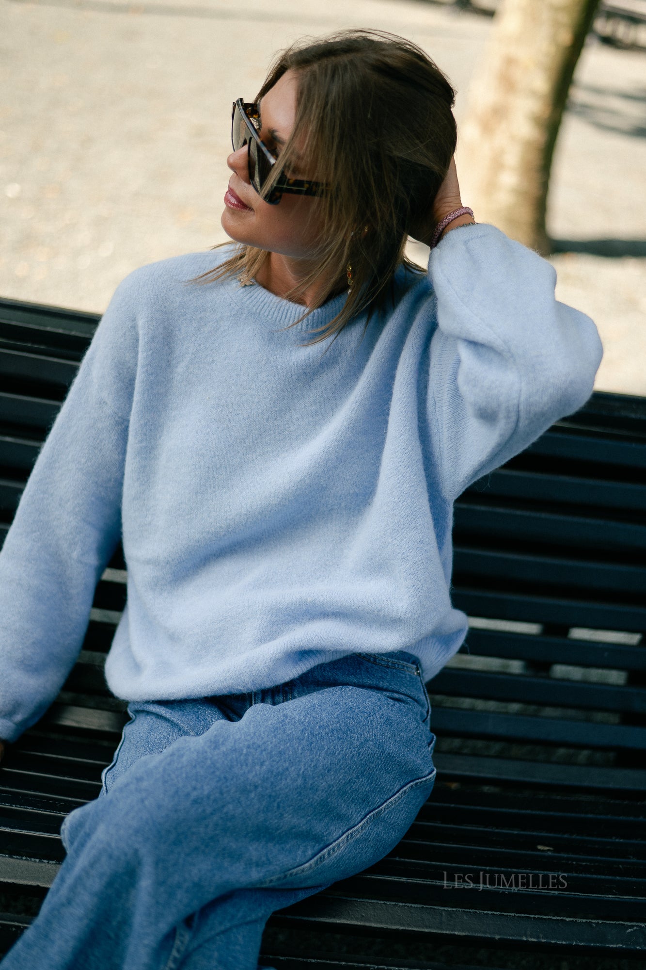 Morgane LS knitted jumper light blue