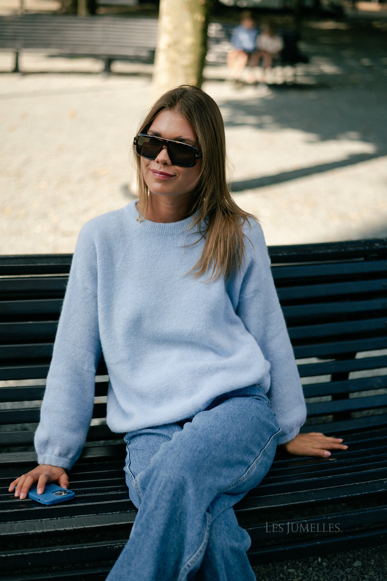 Morgane LS knitted jumper light blue