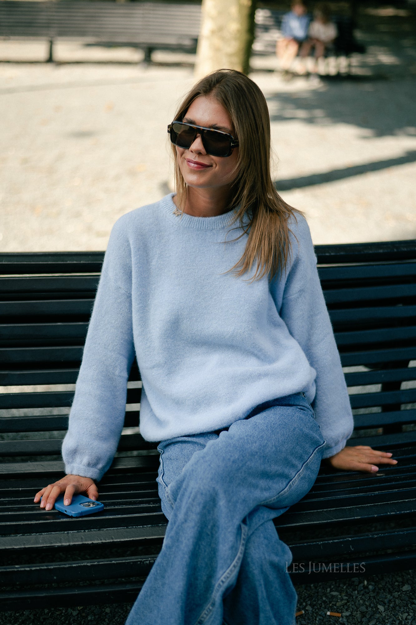 Morgane LS knitted jumper light blue