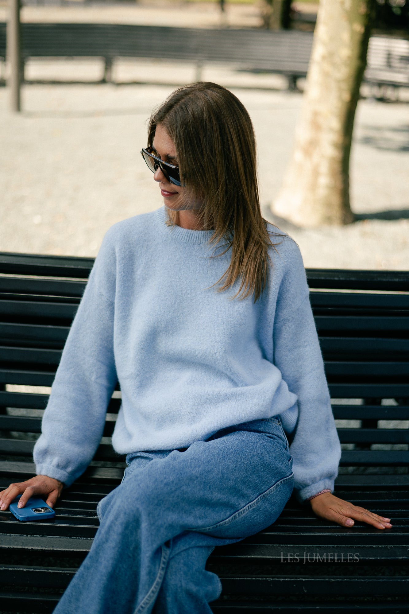 Morgane LS knitted jumper light blue