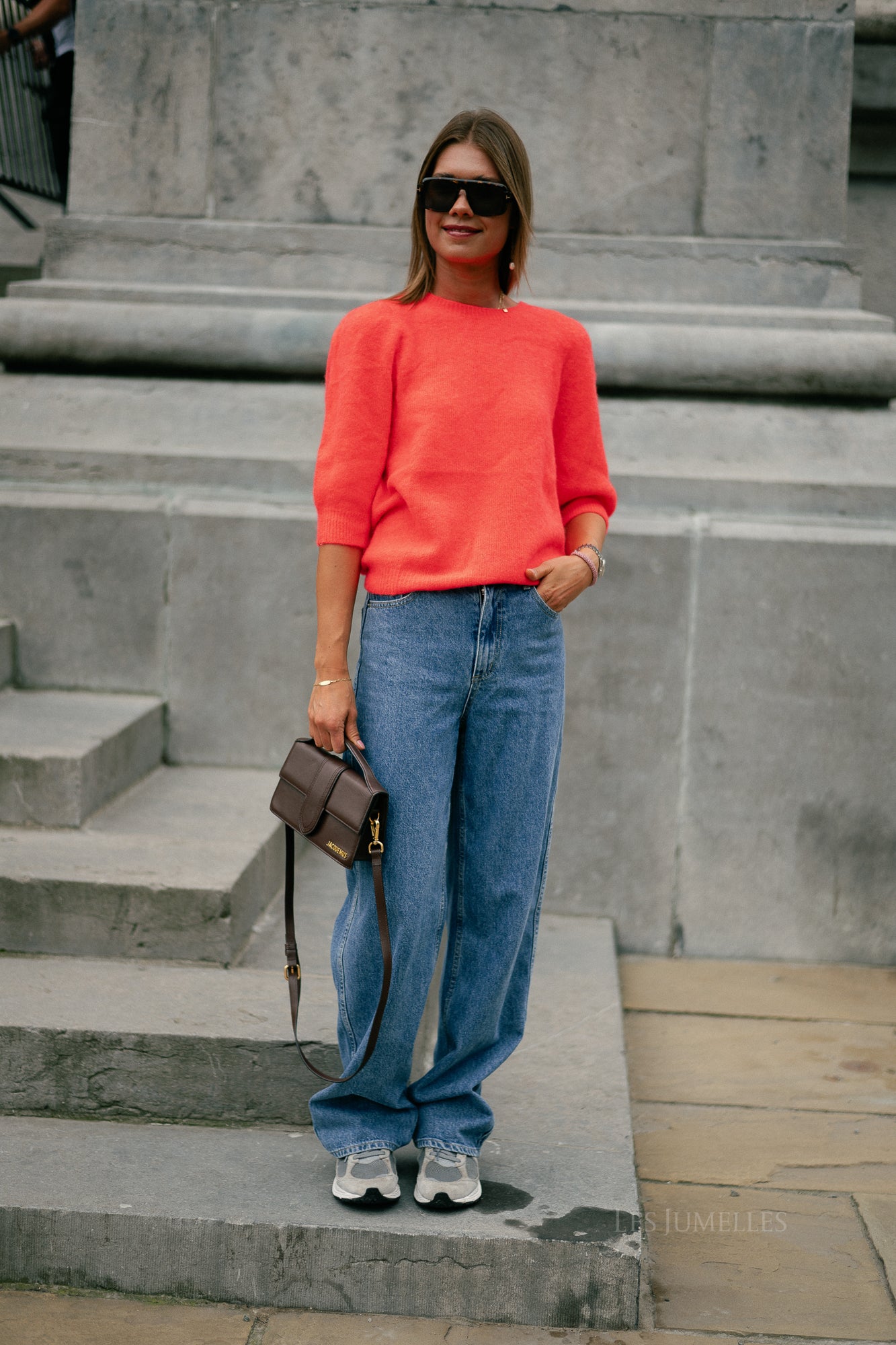 Megan SS knitted jumper neon orange