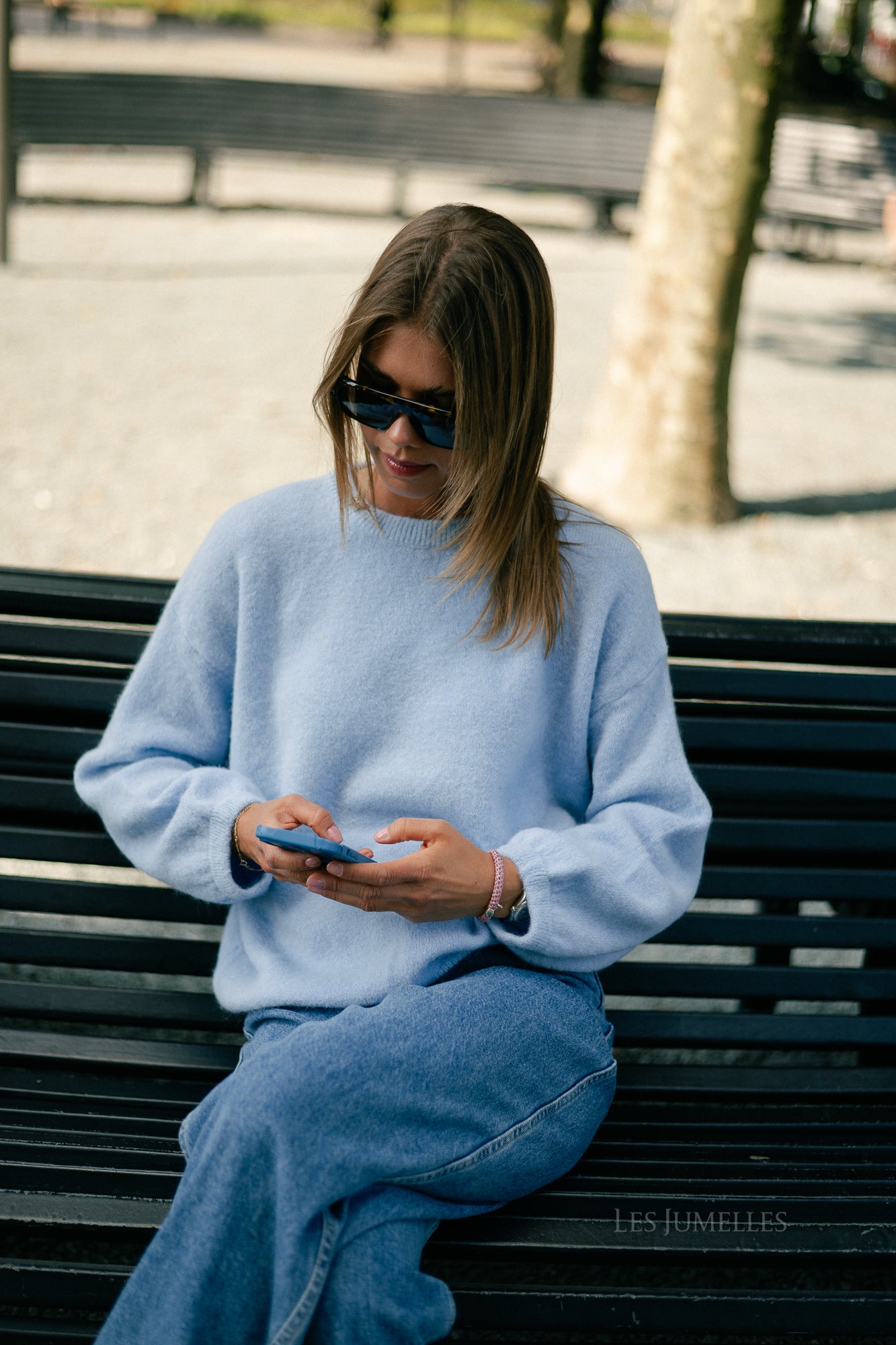 Morgane LS knitted jumper light blue