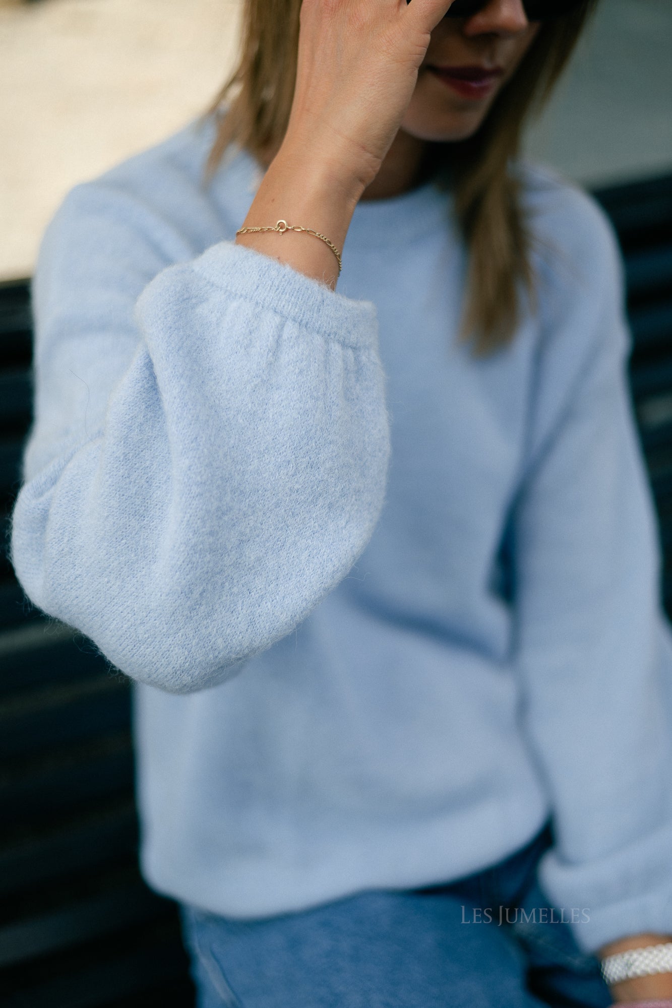 Morgane LS knitted jumper light blue