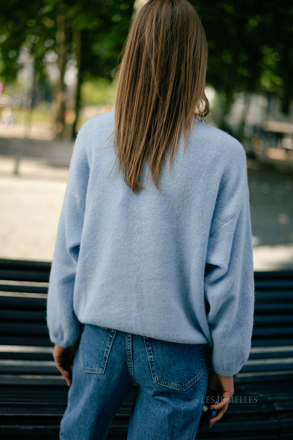 Morgane LS knitted jumper light blue