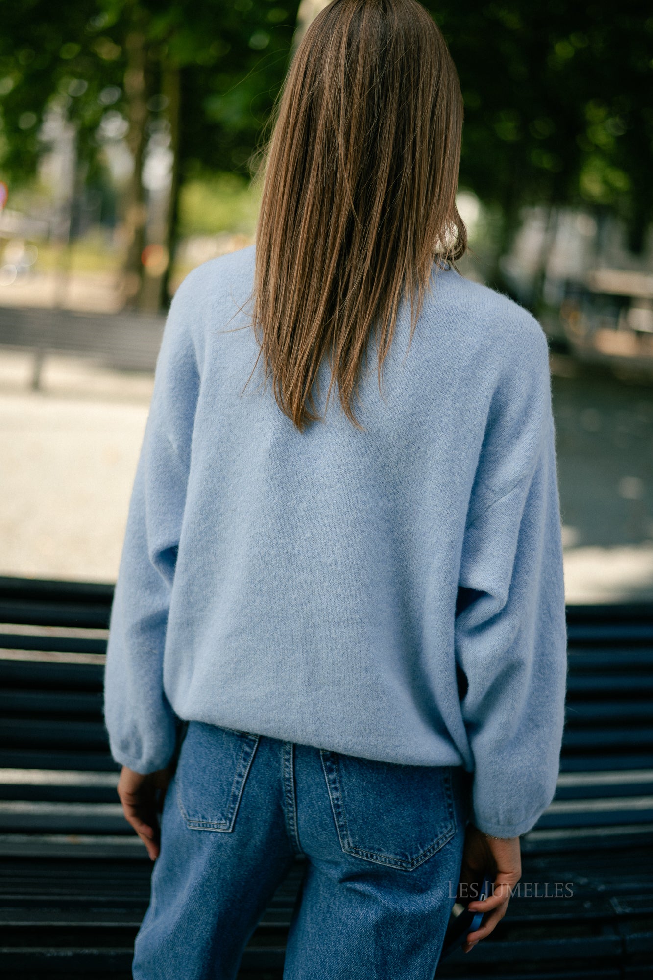 Morgane LS knitted jumper light blue