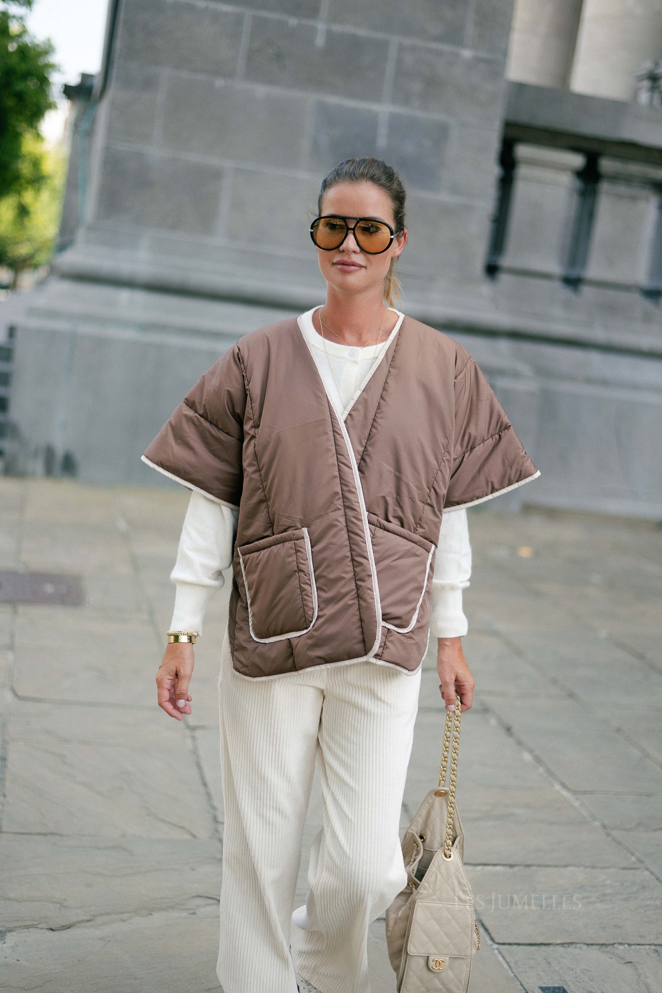 Aline cape brown/beige