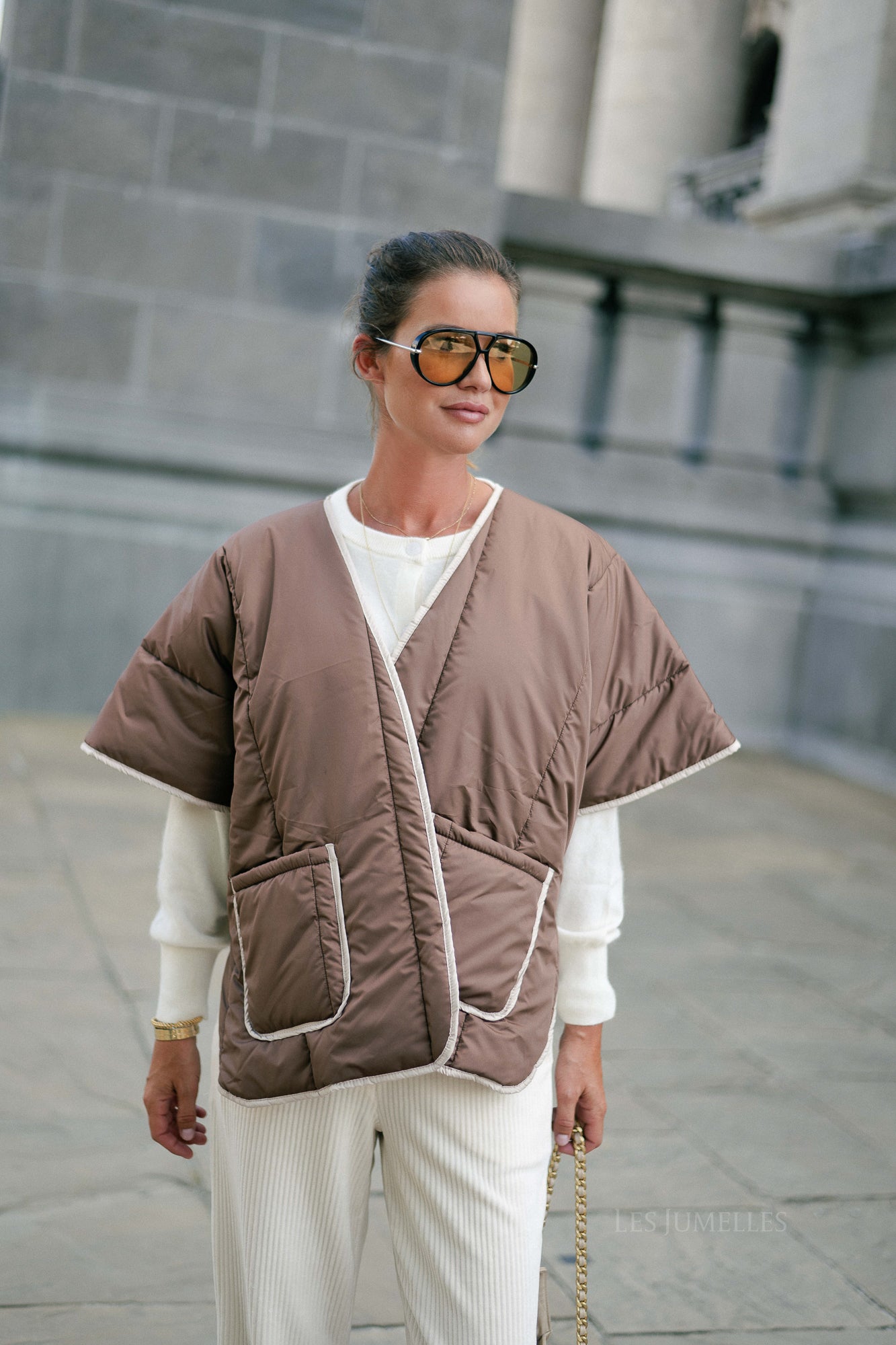 Aline cape brown/beige