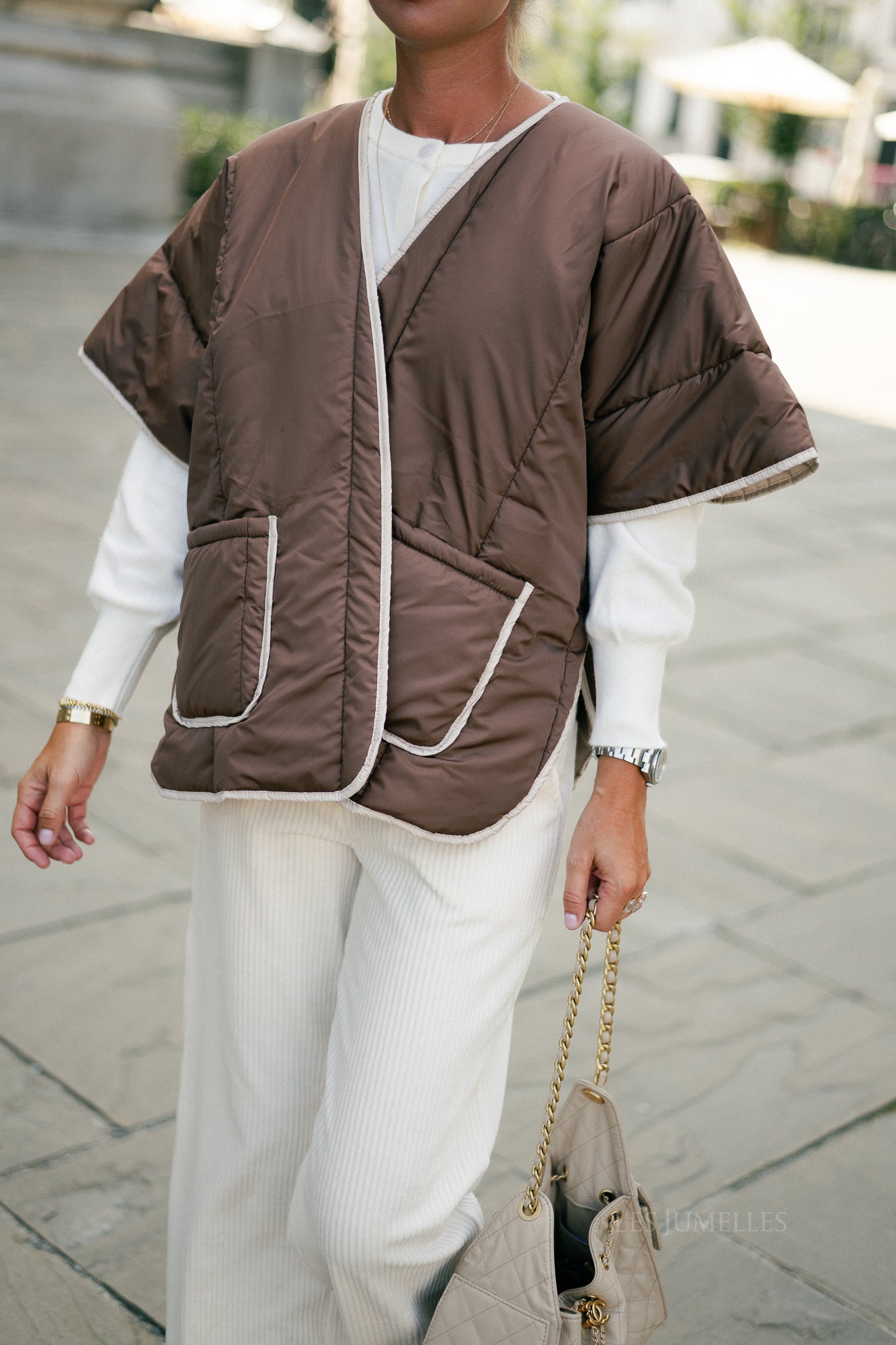 Aline cape brown/beige