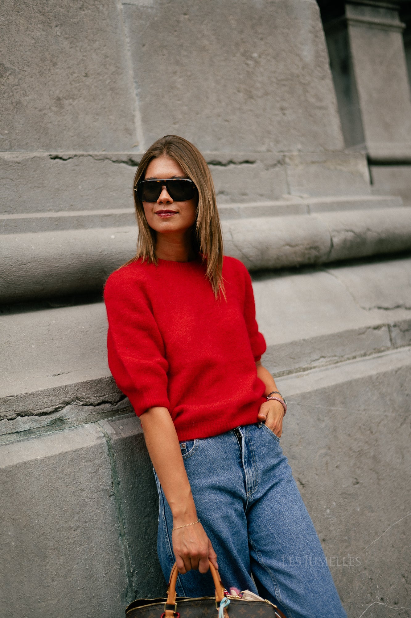 Megan SS knitted jumper red