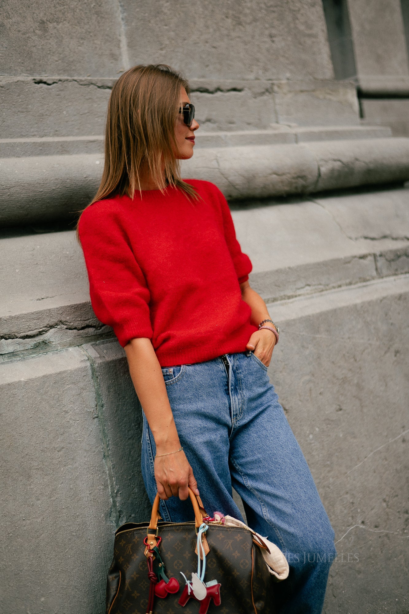 Megan SS knitted jumper red