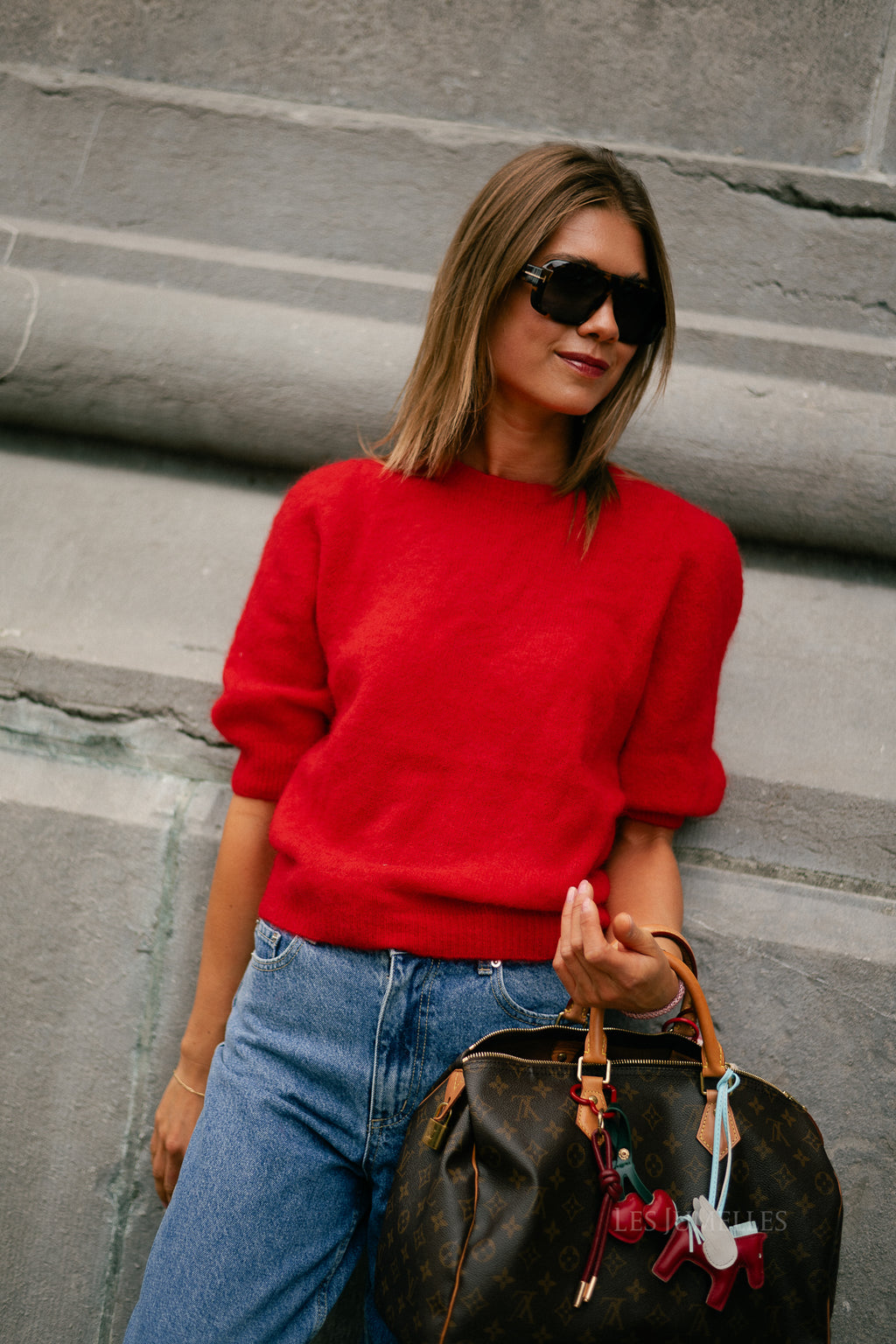 Megan SS knitted jumper red