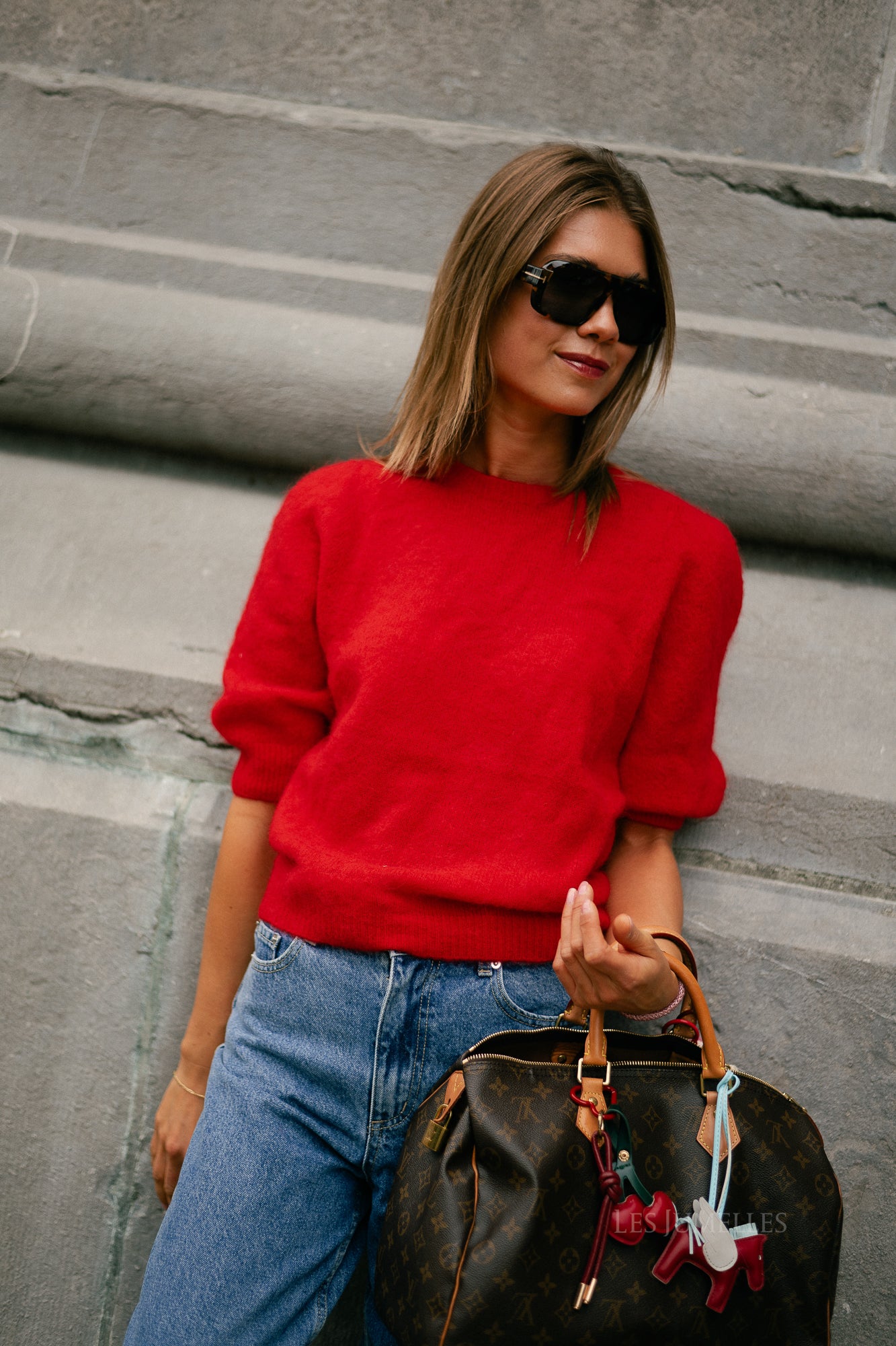 Megan SS knitted jumper red