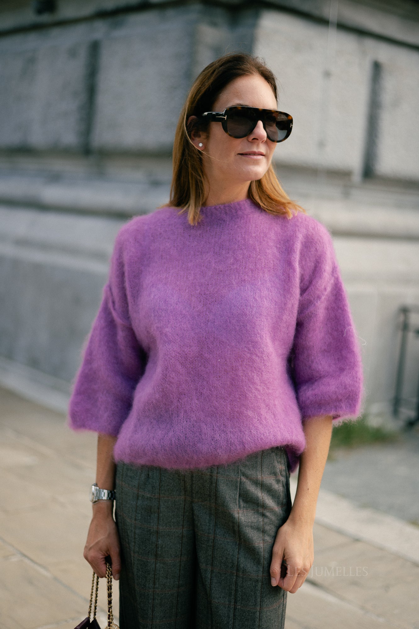 Elsie knitted jumper mauve