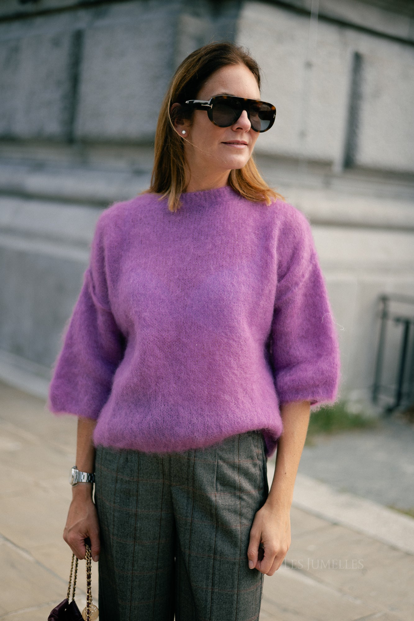 Elsie knitted jumper mauve