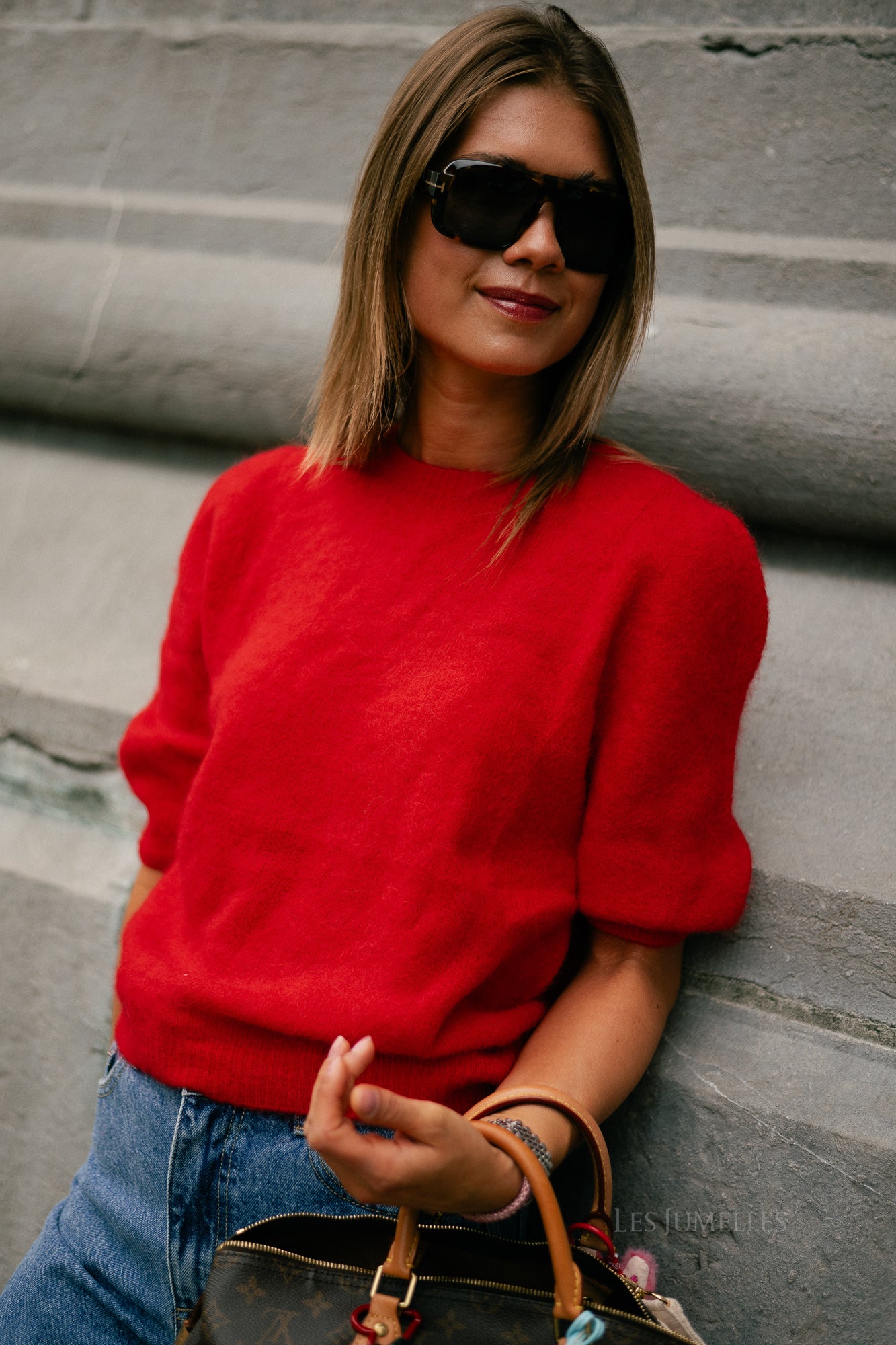Megan SS knitted jumper red