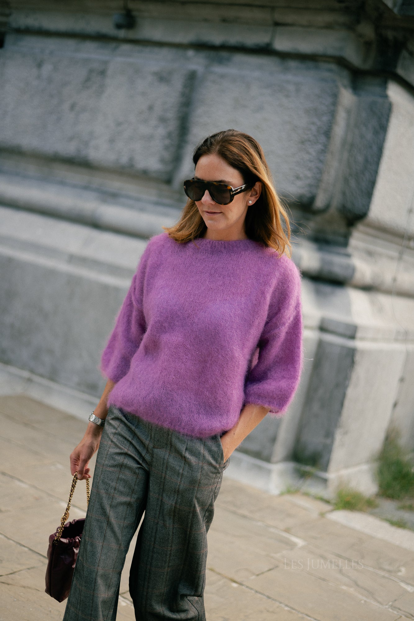Elsie knitted jumper mauve