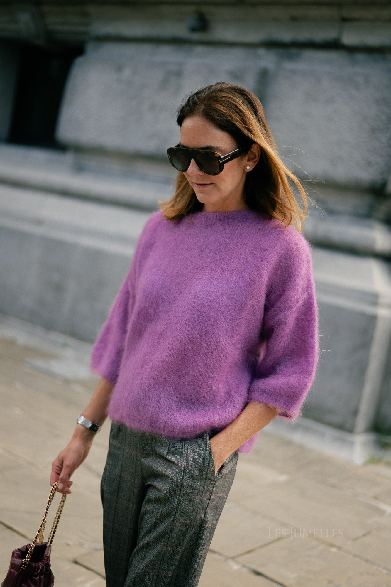 Elsie knitted jumper mauve