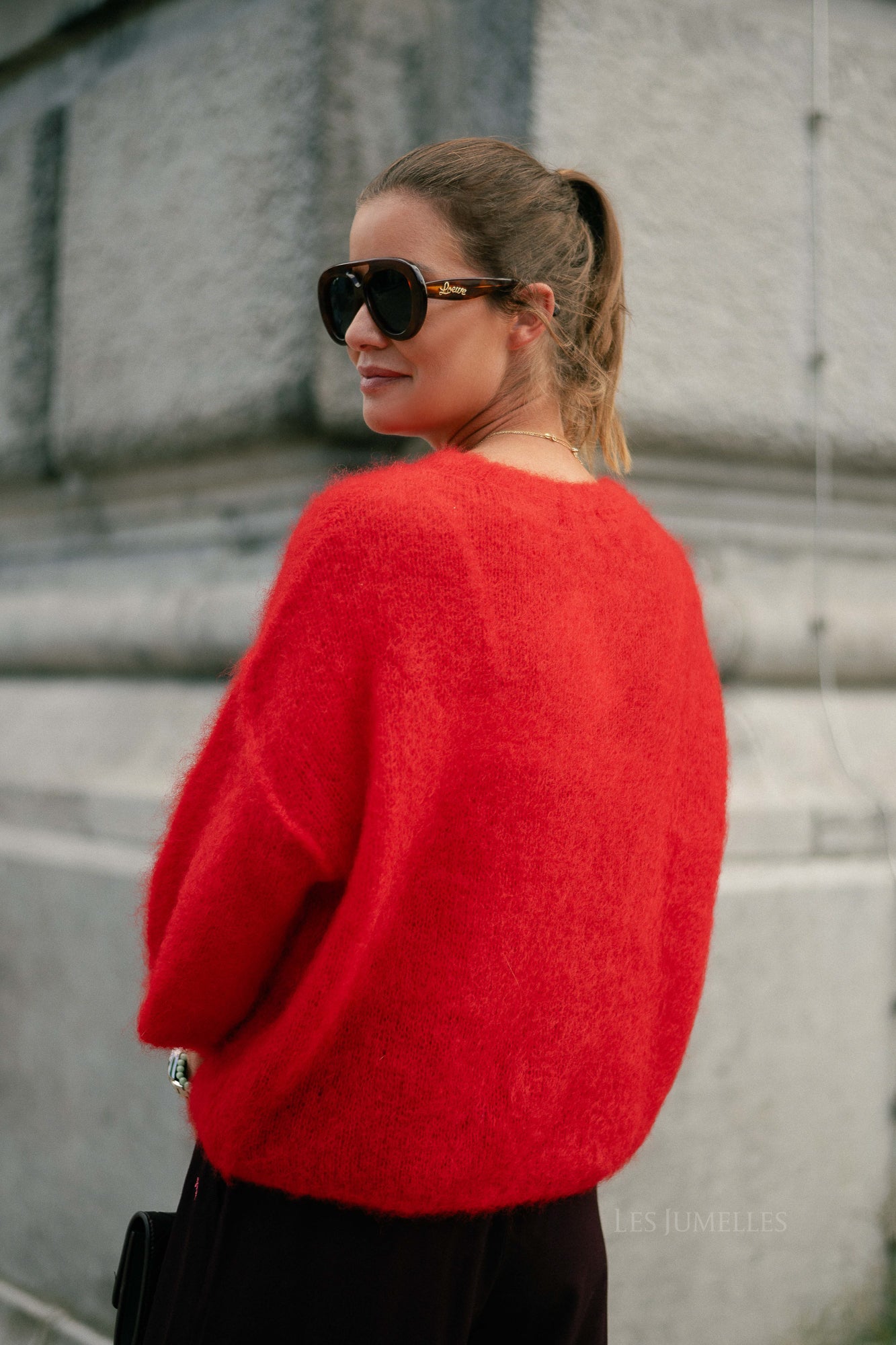 Elsie knitted jumper red