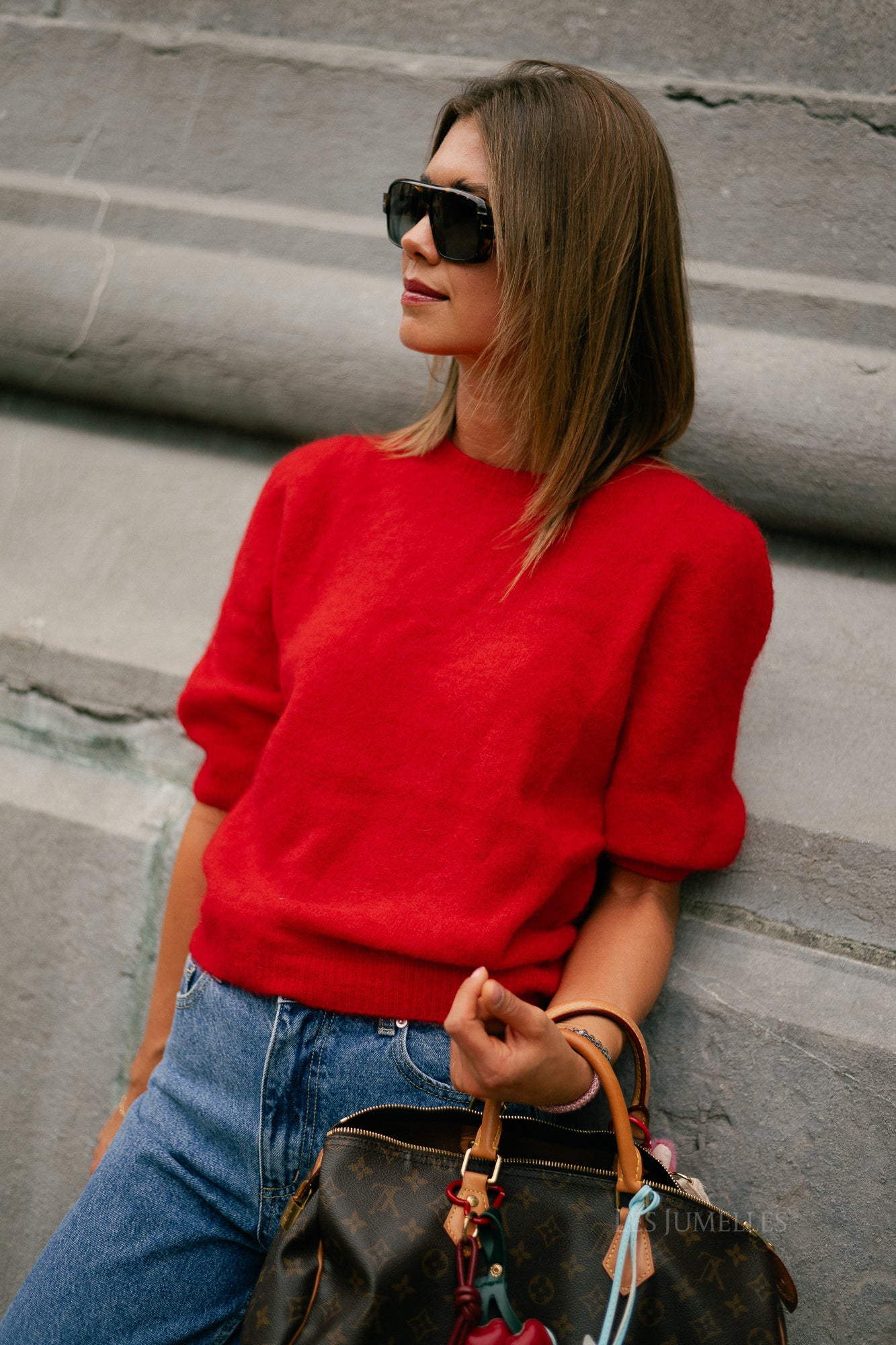 Megan SS knitted jumper red